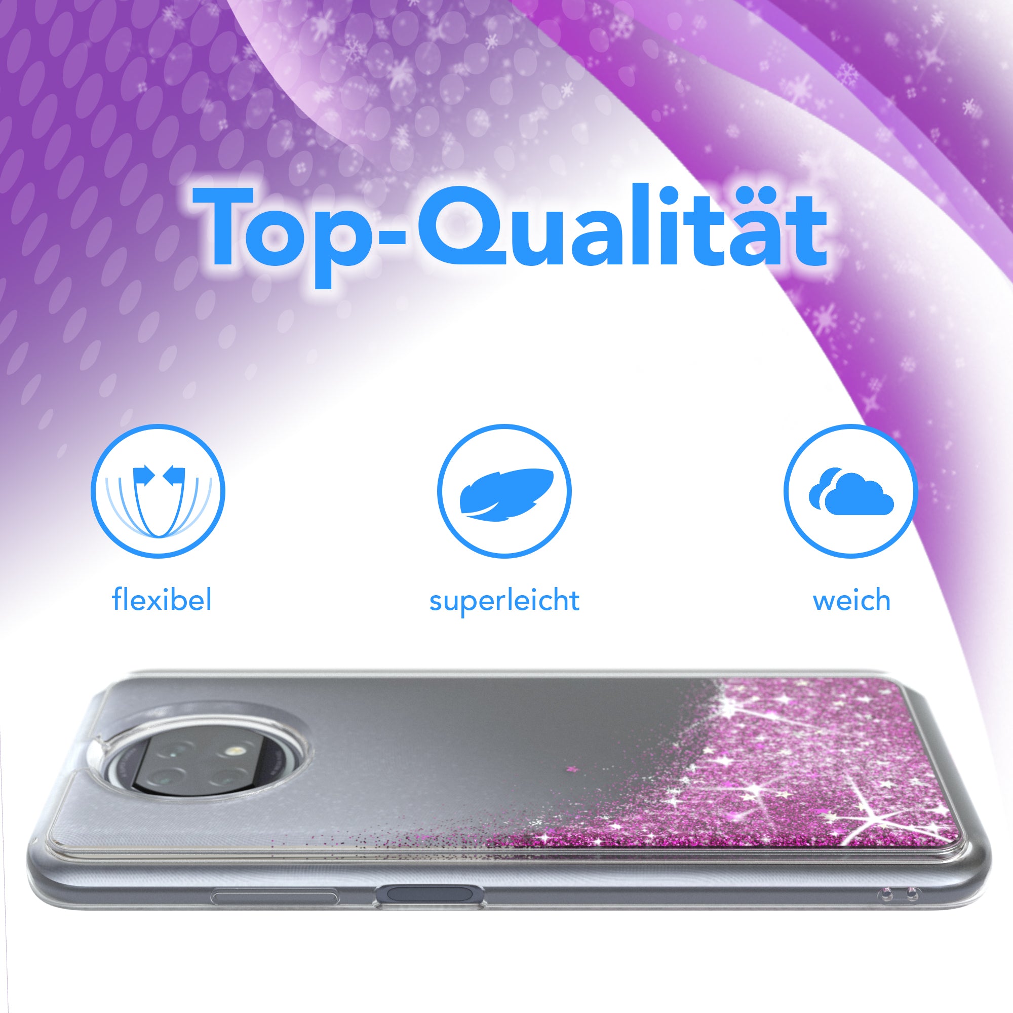 Xiaomi Redmi Note 9T Glitzerhülle