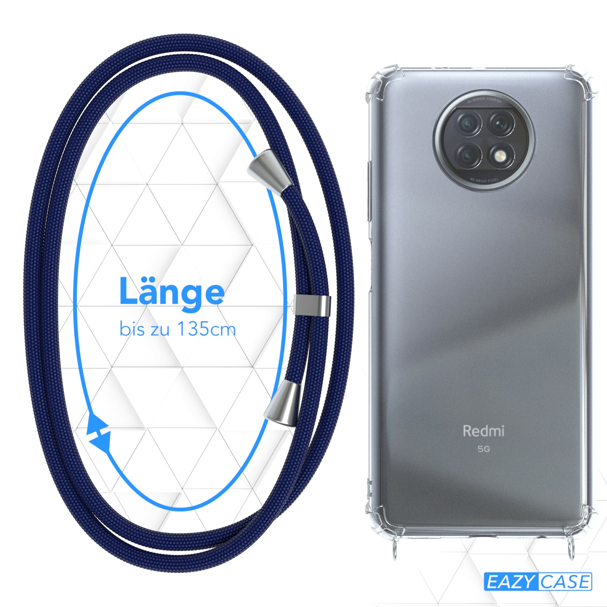 Xiaomi Redmi Note 9T transparente Hülle + Kordel