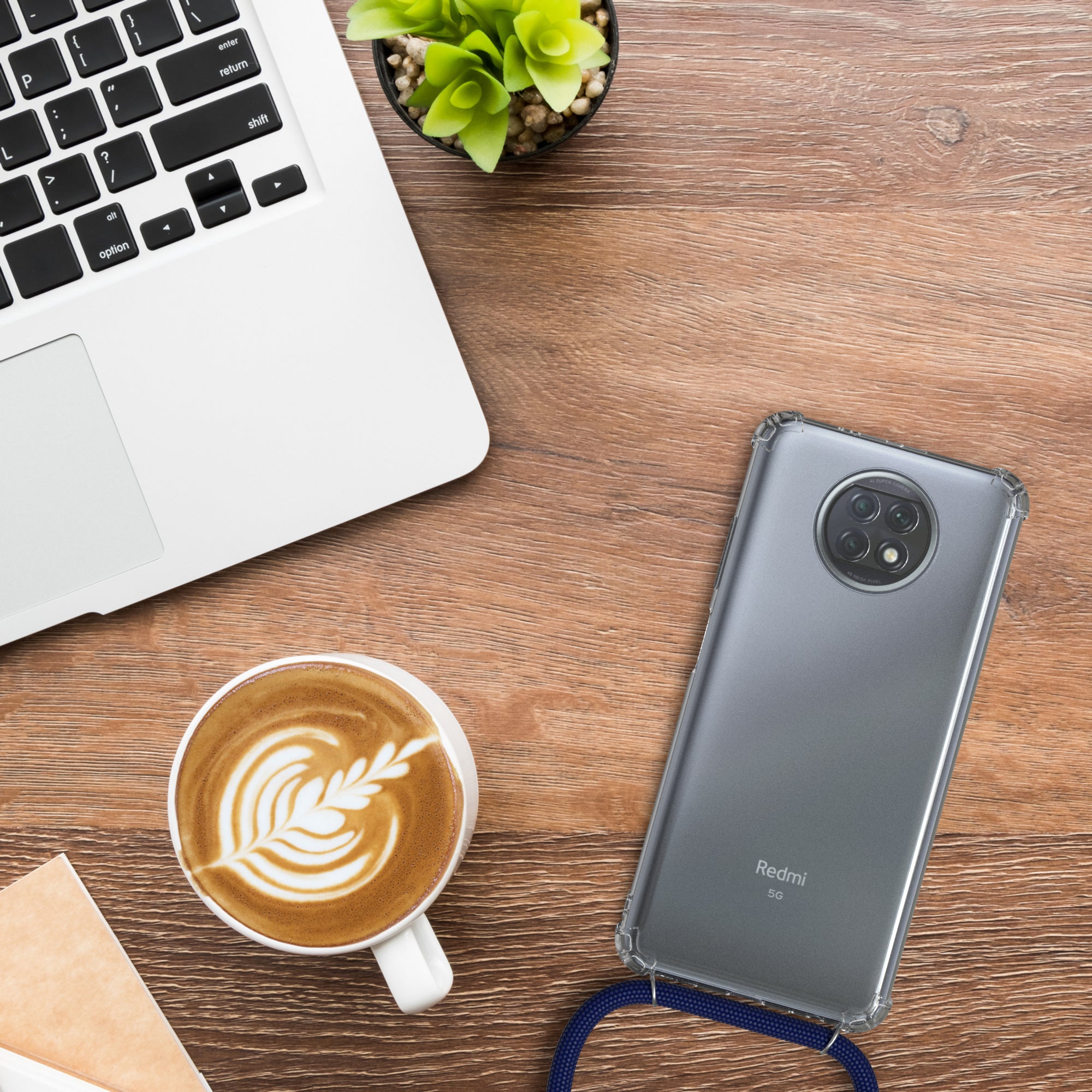 Xiaomi Redmi Note 9T transparente Hülle + Kordel