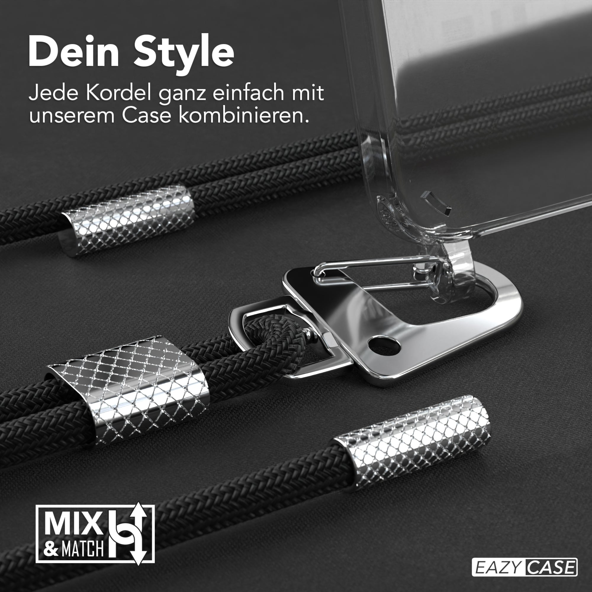 Galaxy S23 Hülle + Kordel mit Karabinern