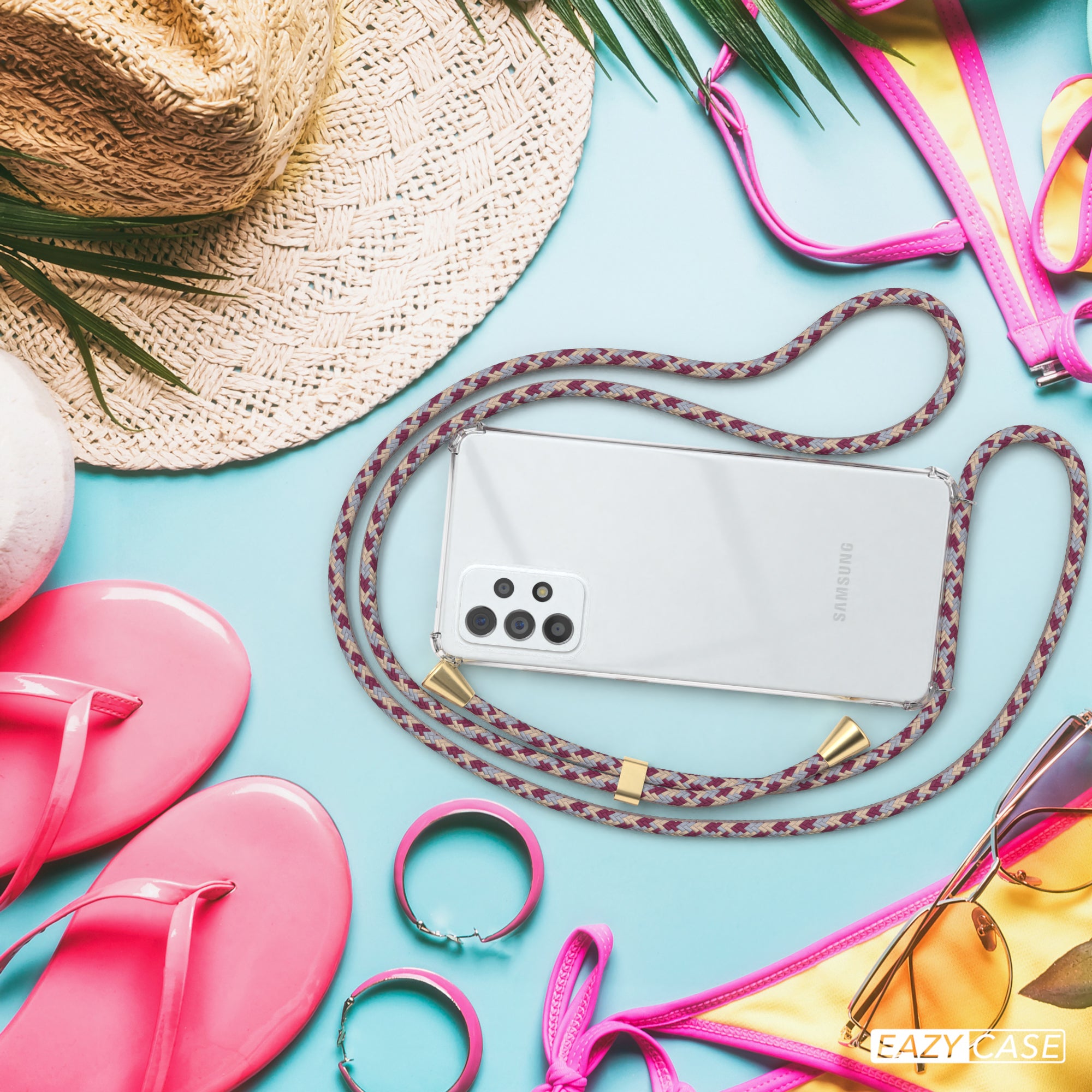 Galaxy A72 / A72 5G transparente Hülle + Kordel