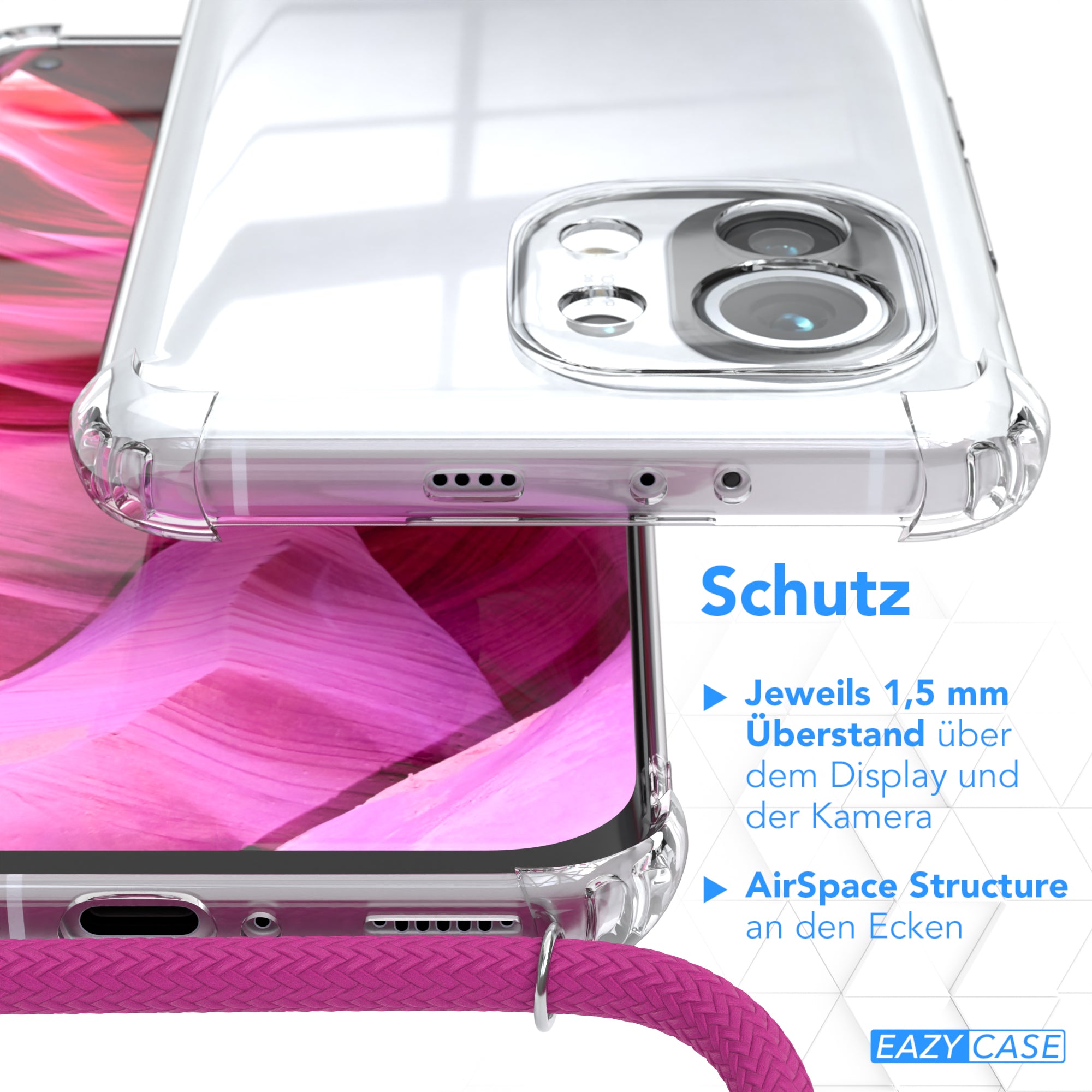 Xiaomi Mi 11 5G transparente Hülle + Kordel