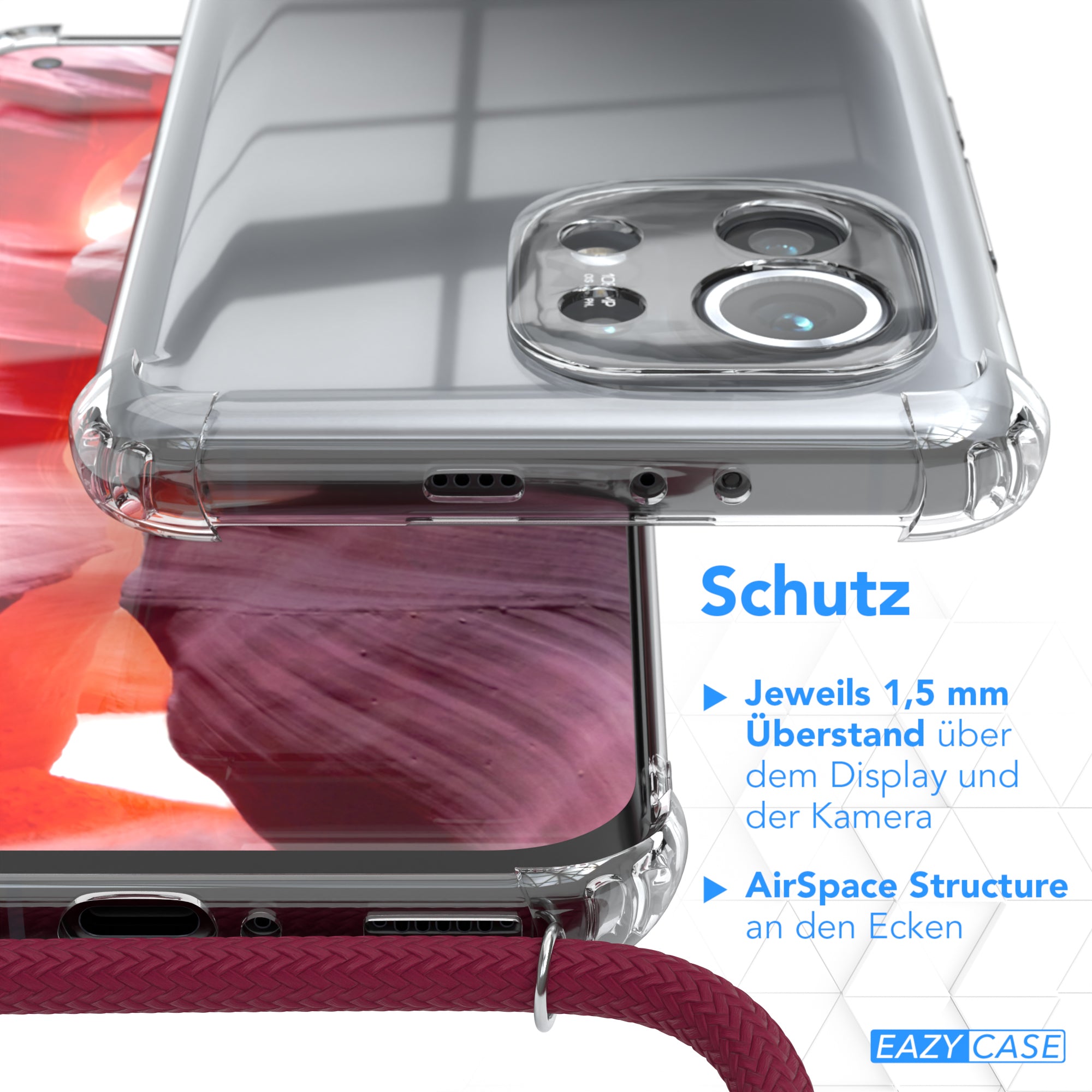 Xiaomi Mi 11 5G transparente Hülle + Kordel