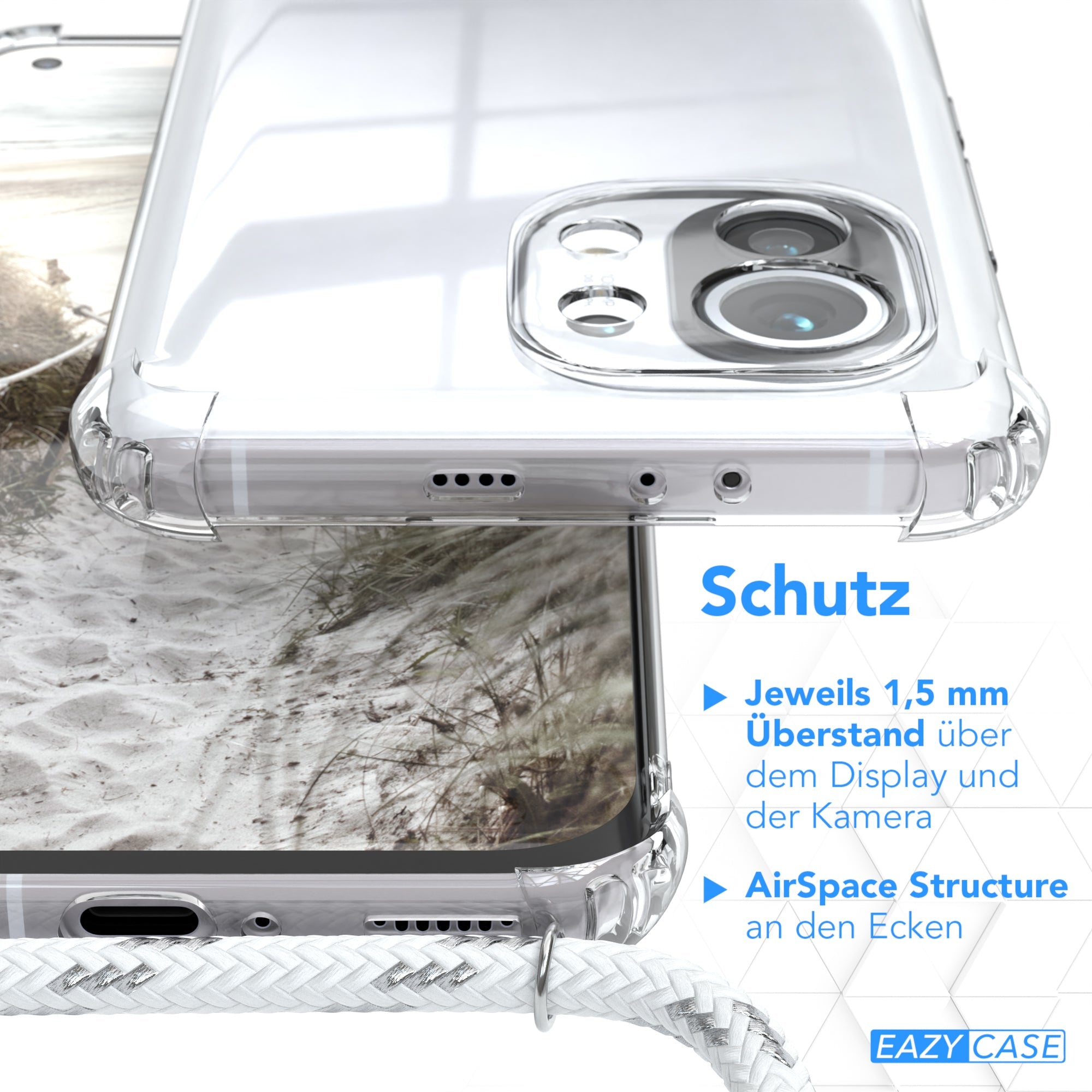 Xiaomi Mi 11 5G transparente Hülle + Kordel