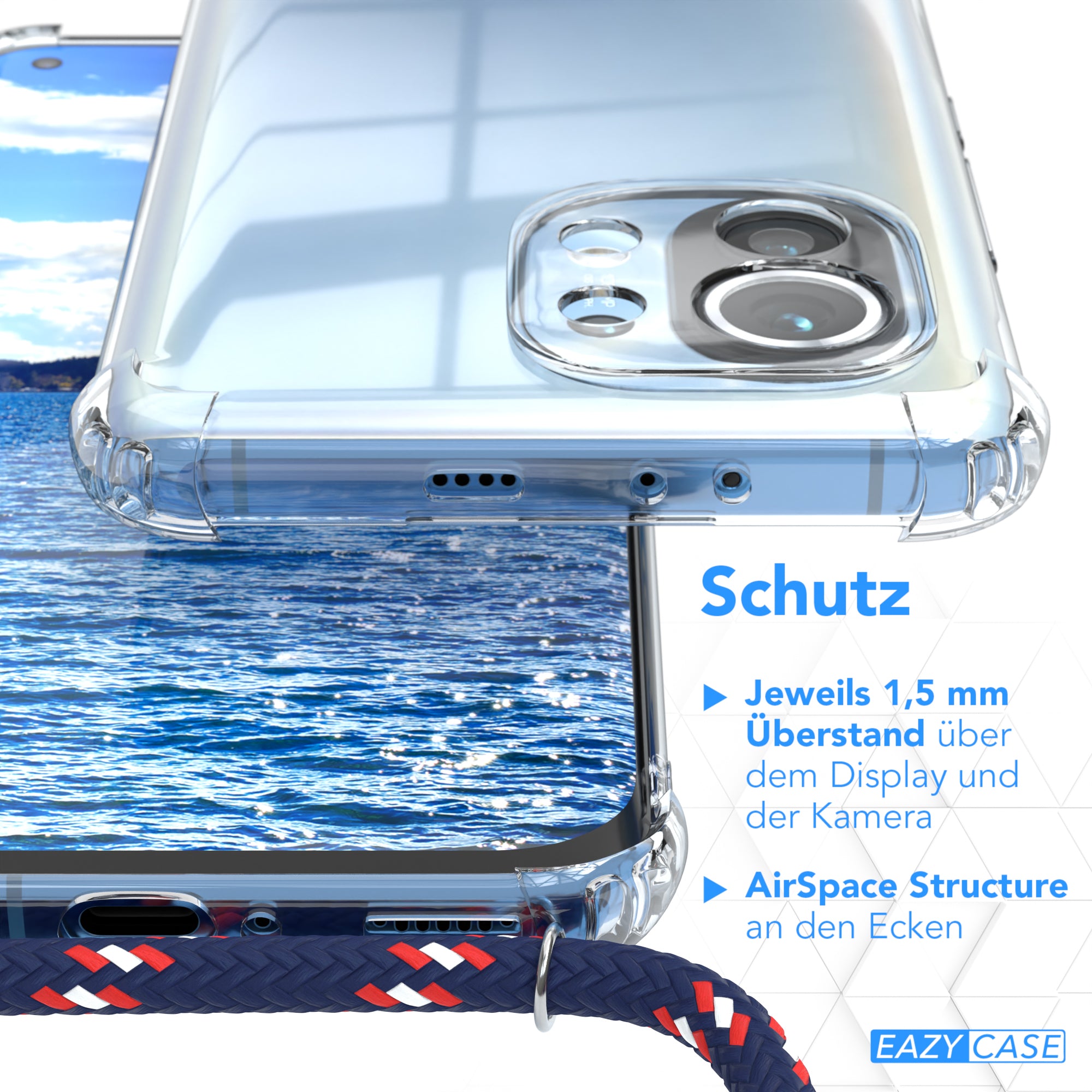 Xiaomi Mi 11 5G transparente Hülle + Kordel