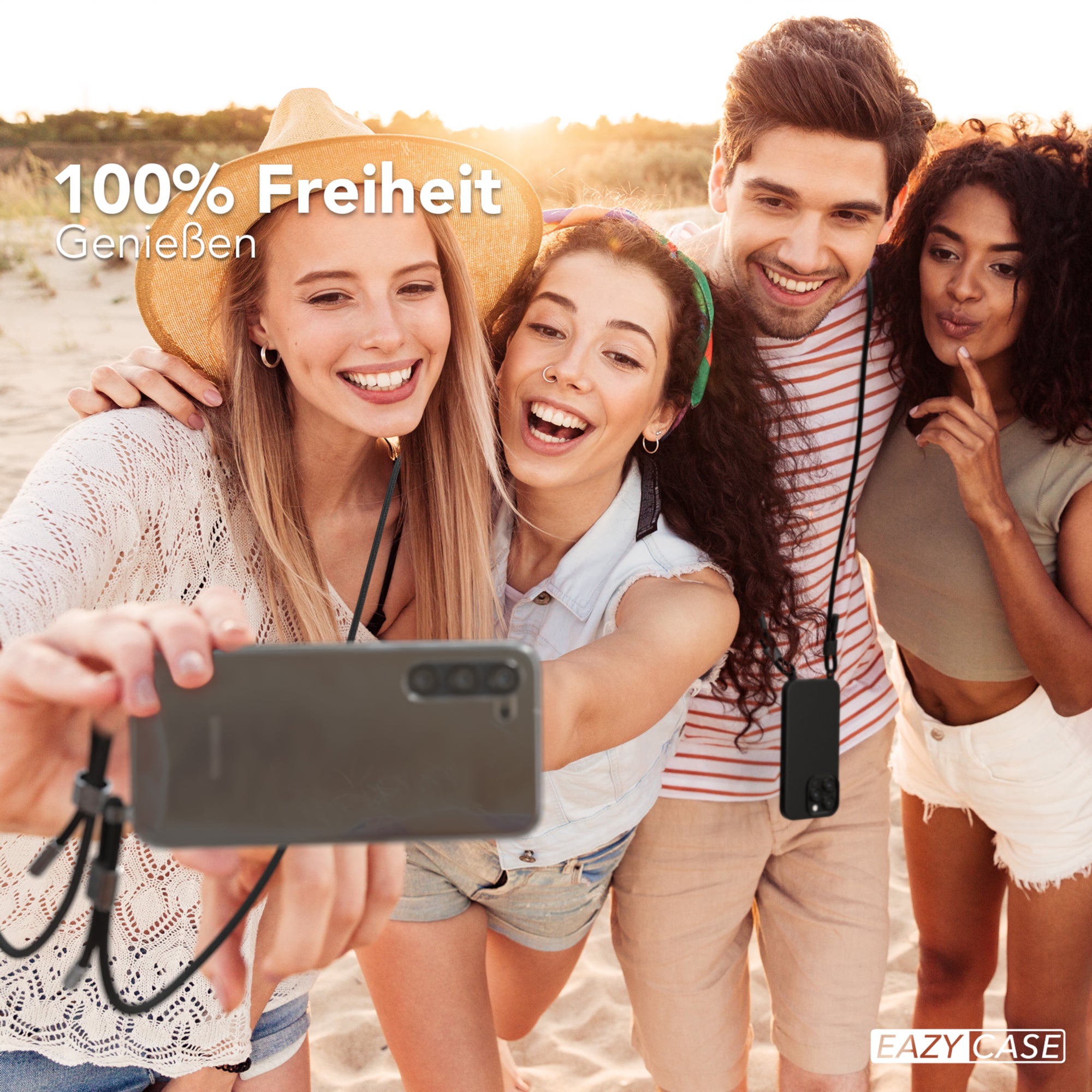 Galaxy S23 Plus Hülle + Kordel mit Karabinern