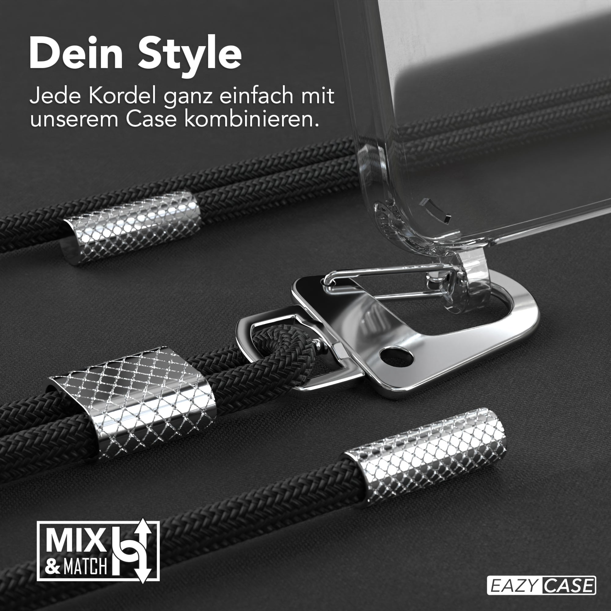 Galaxy S23 Plus Hülle + Kordel mit Karabinern