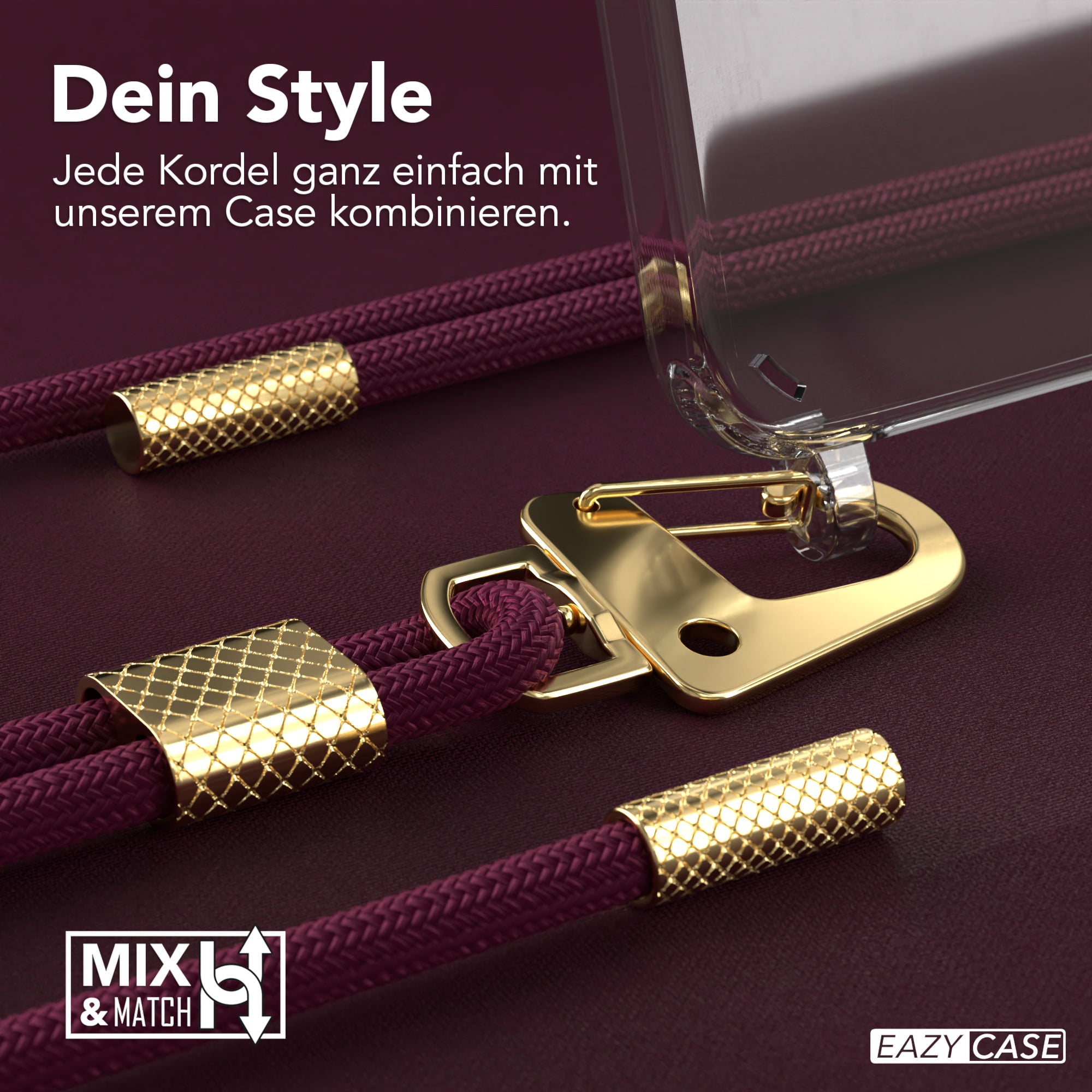 Galaxy S23 Plus Hülle + Kordel mit Karabinern