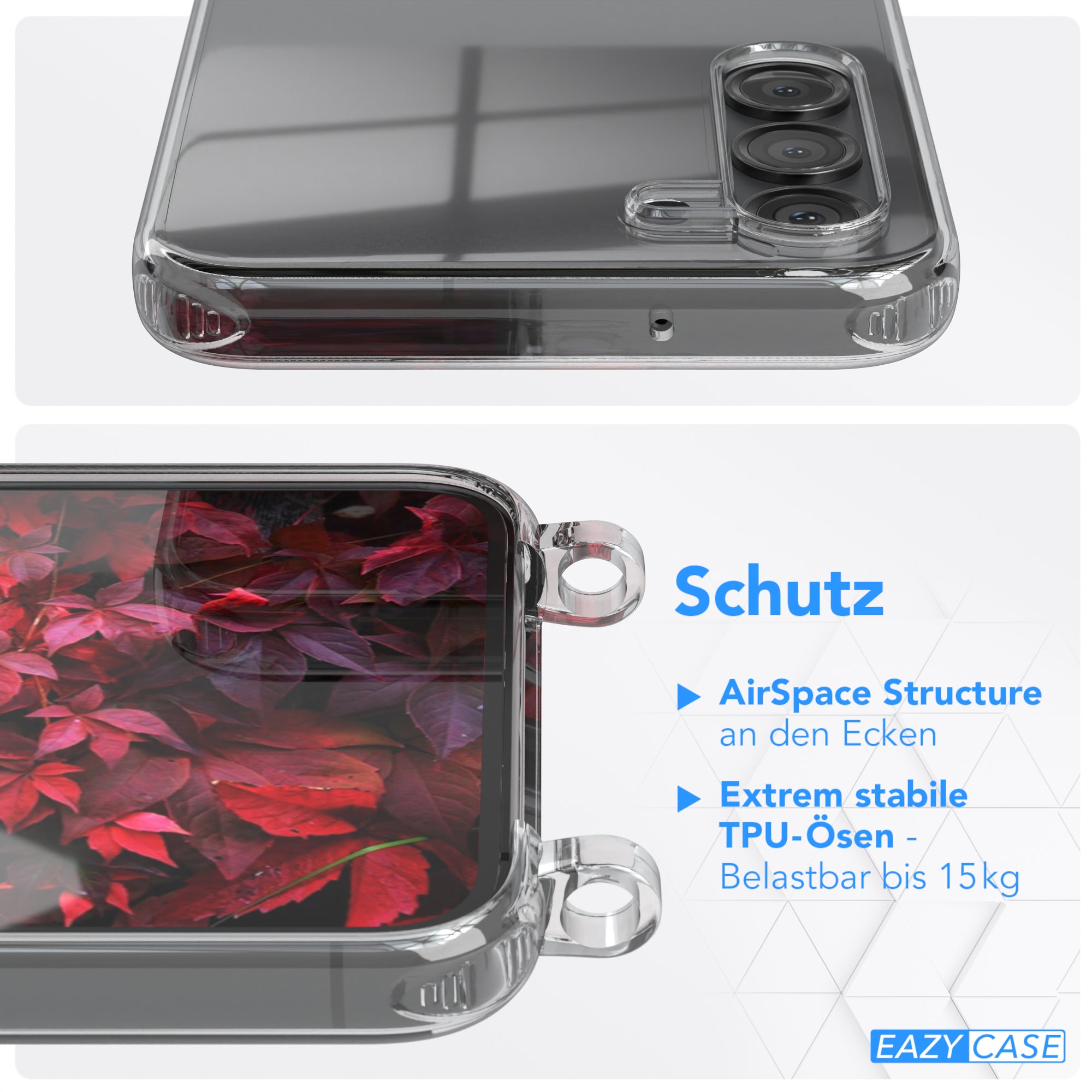 Galaxy S23 Plus Hülle + Kordel mit Karabinern