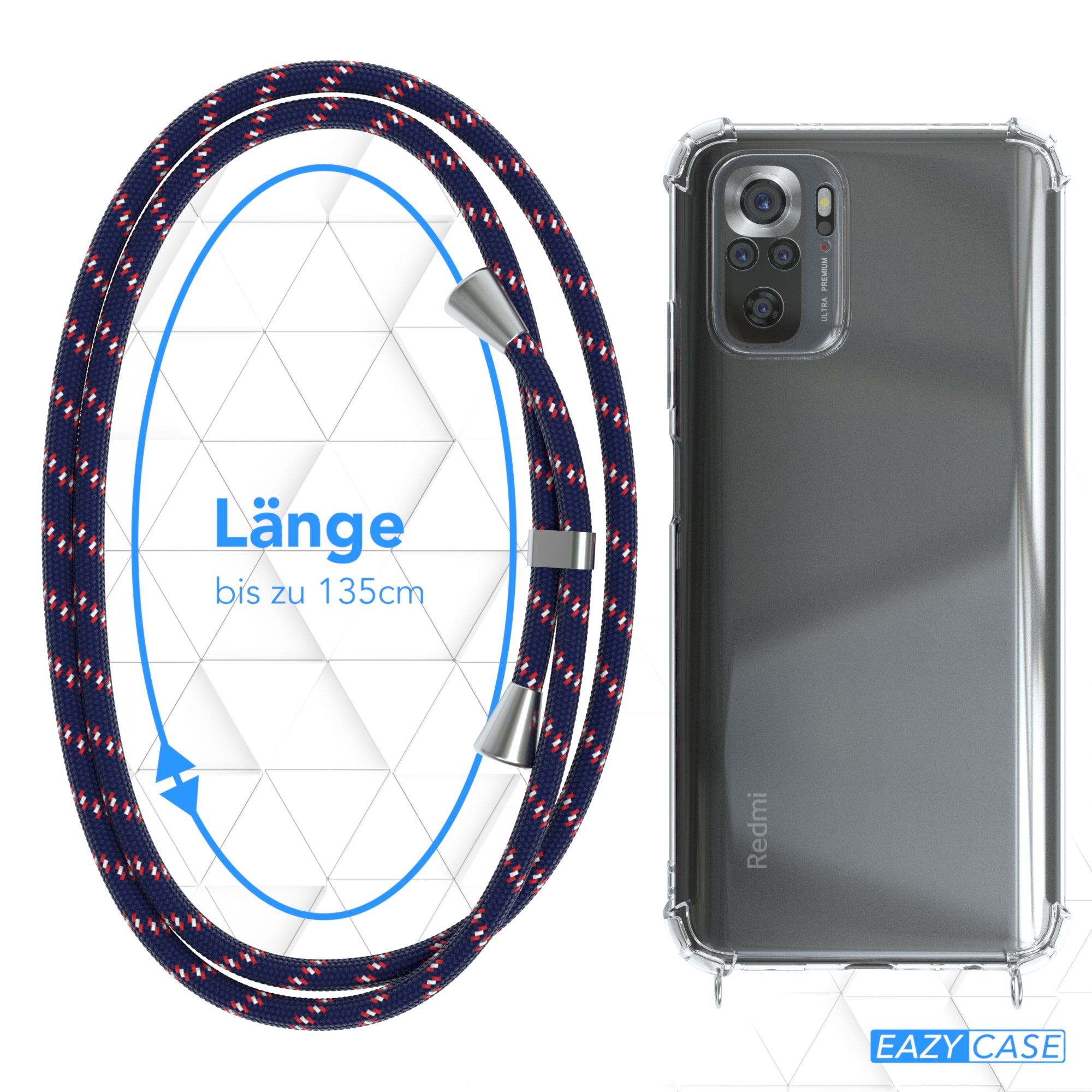 Xiaomi Redmi Note 10 / 10S transparente Hülle + Kordel