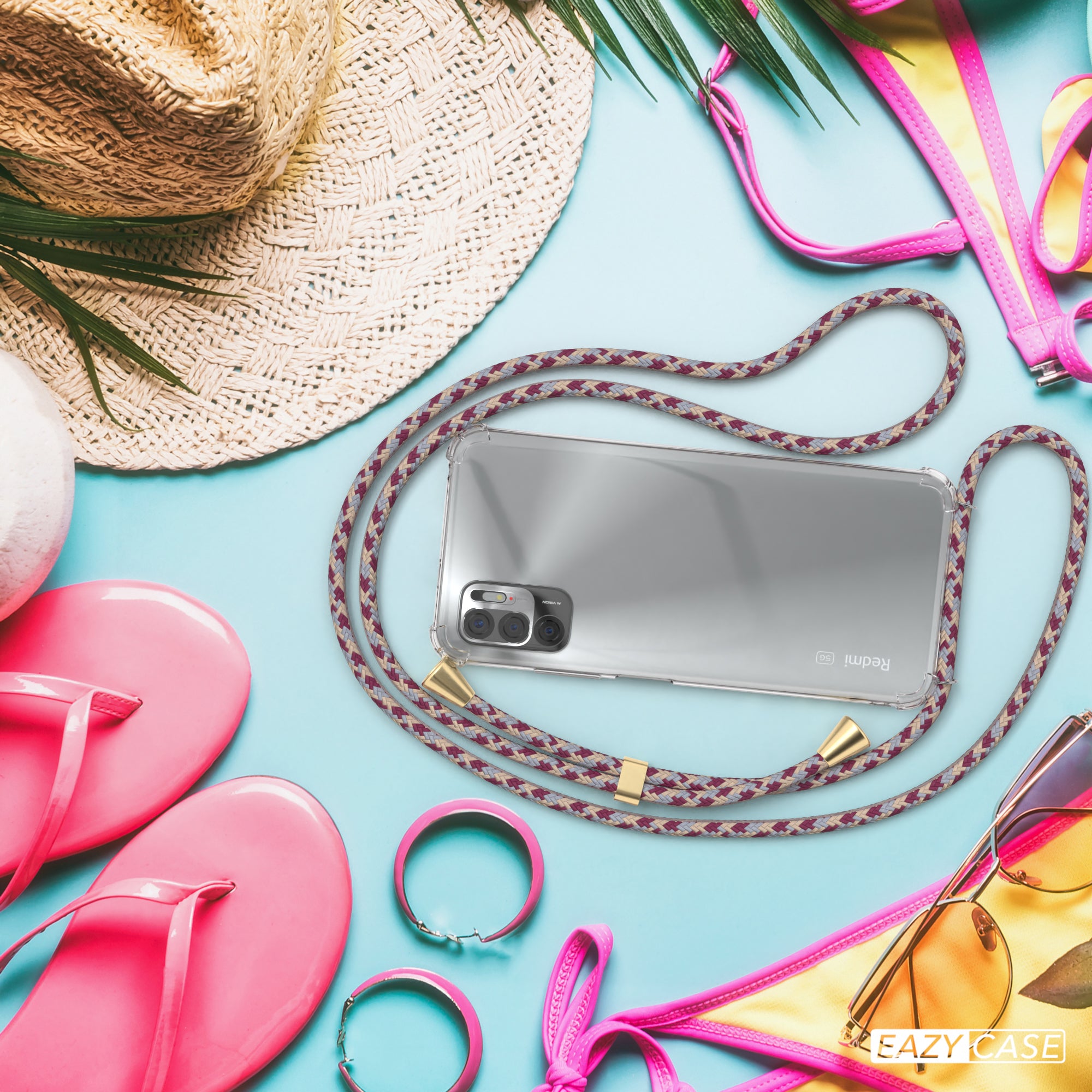 Xiaomi Redmi Note 10 5G transparente Hülle + Kordel