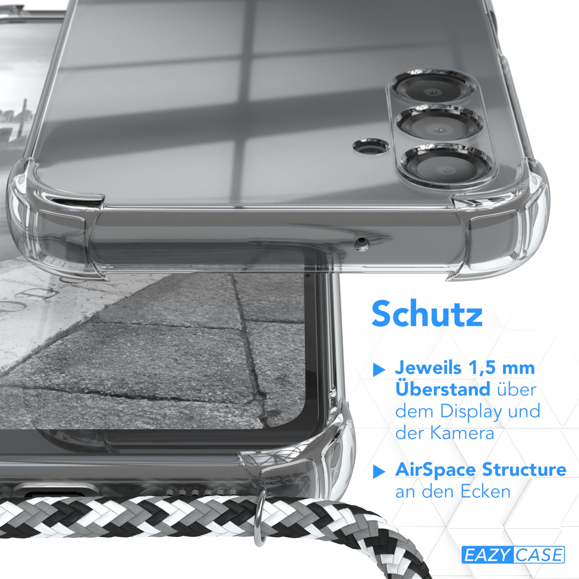 Galaxy A14 transparente Hülle + Kordel