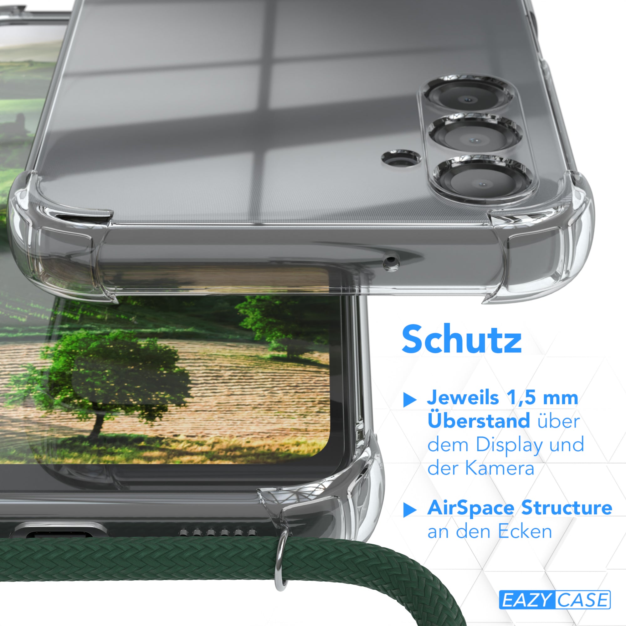 Galaxy A14 transparente Hülle + Kordel