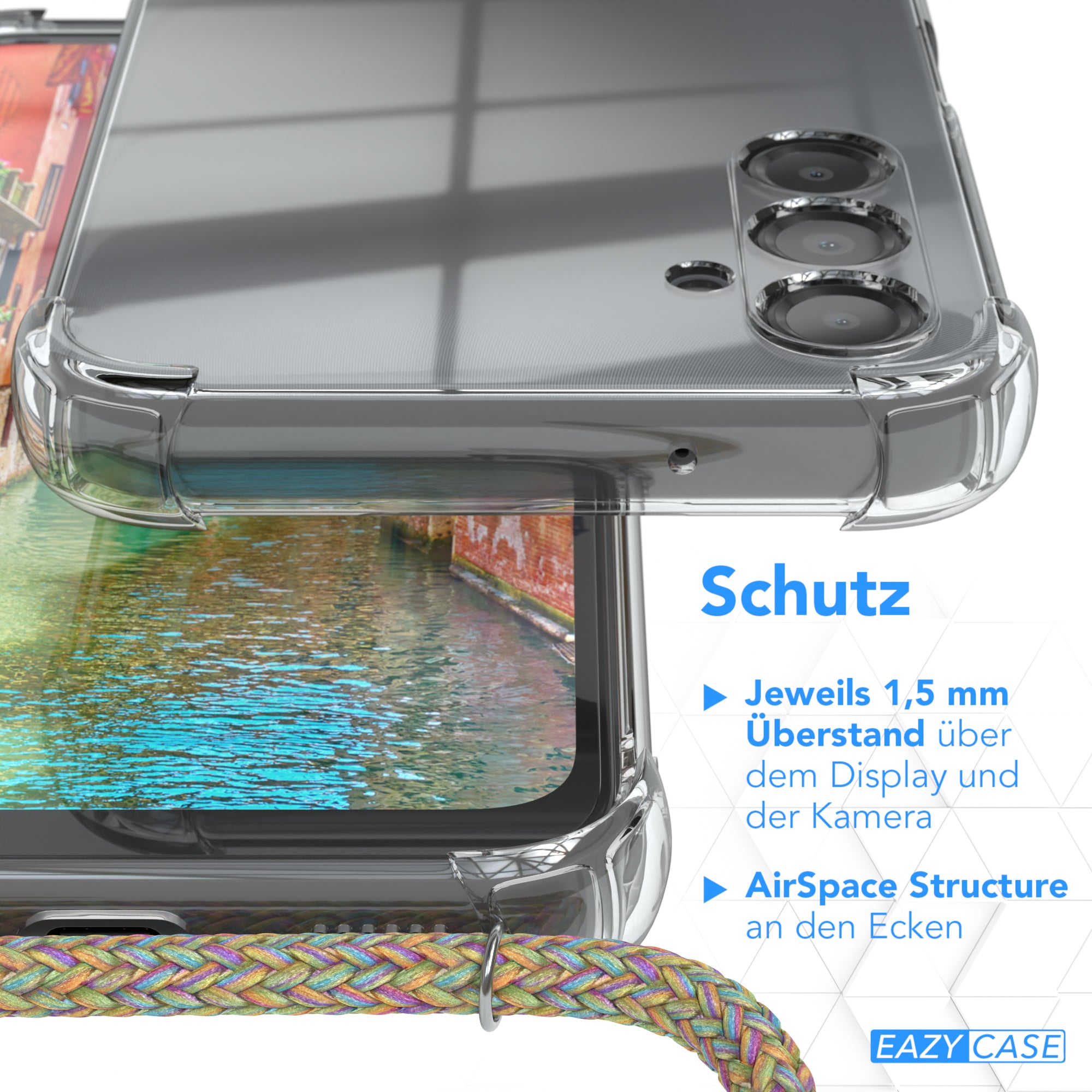 Galaxy A14 transparente Hülle + Kordel