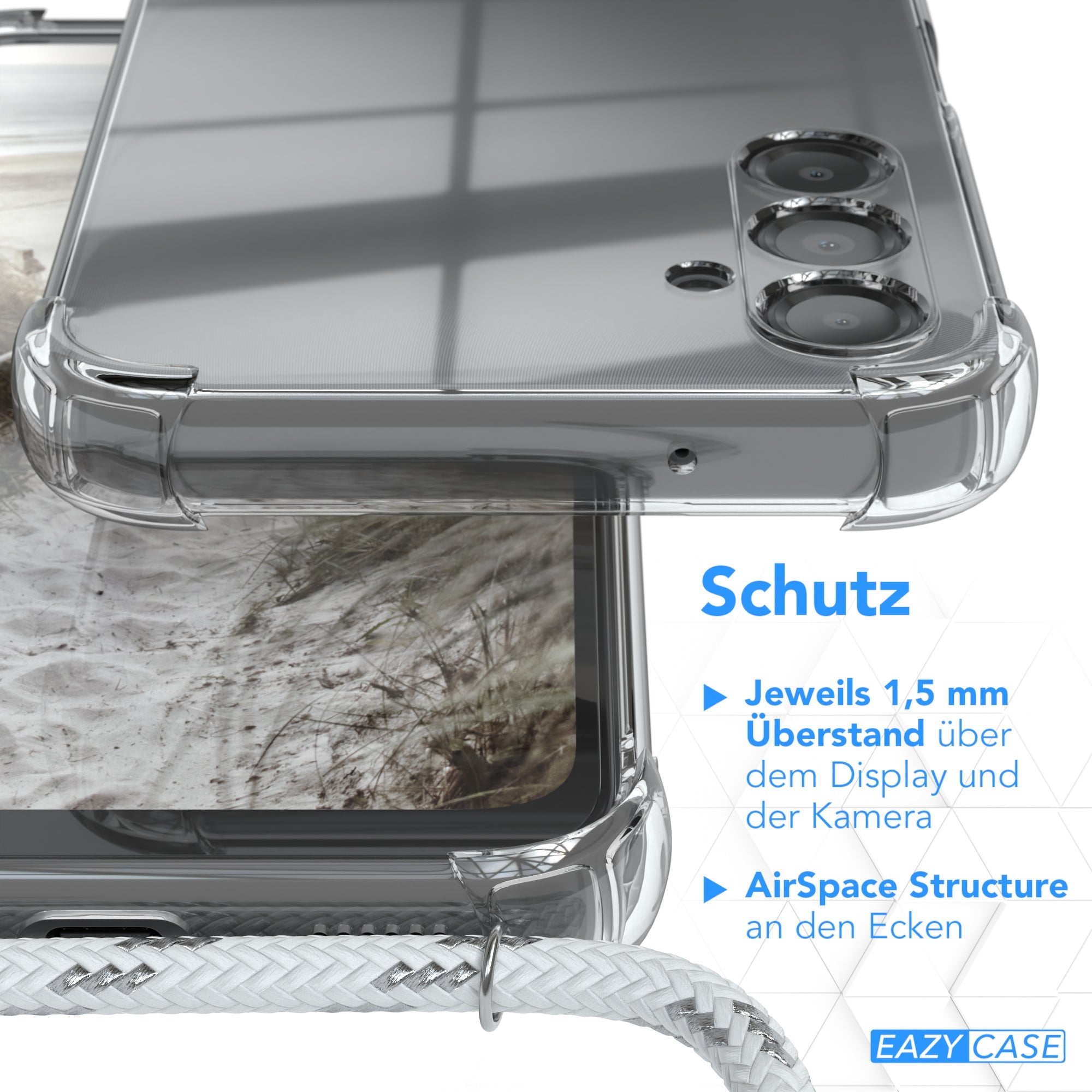 Galaxy A14 transparente Hülle + Kordel