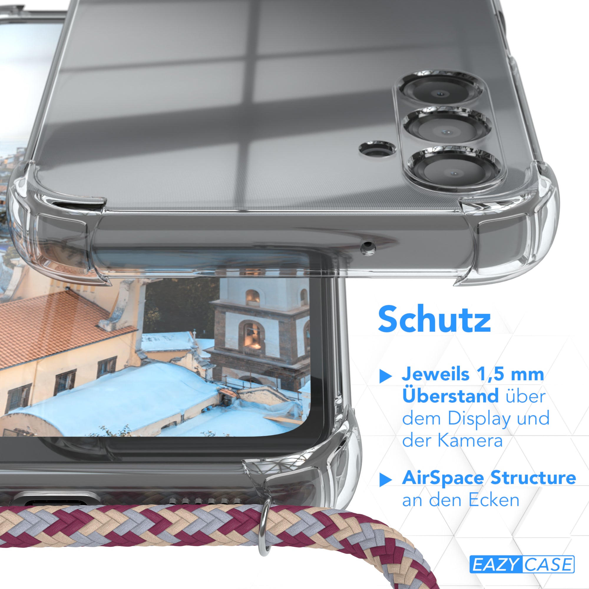 Galaxy A14 transparente Hülle + Kordel