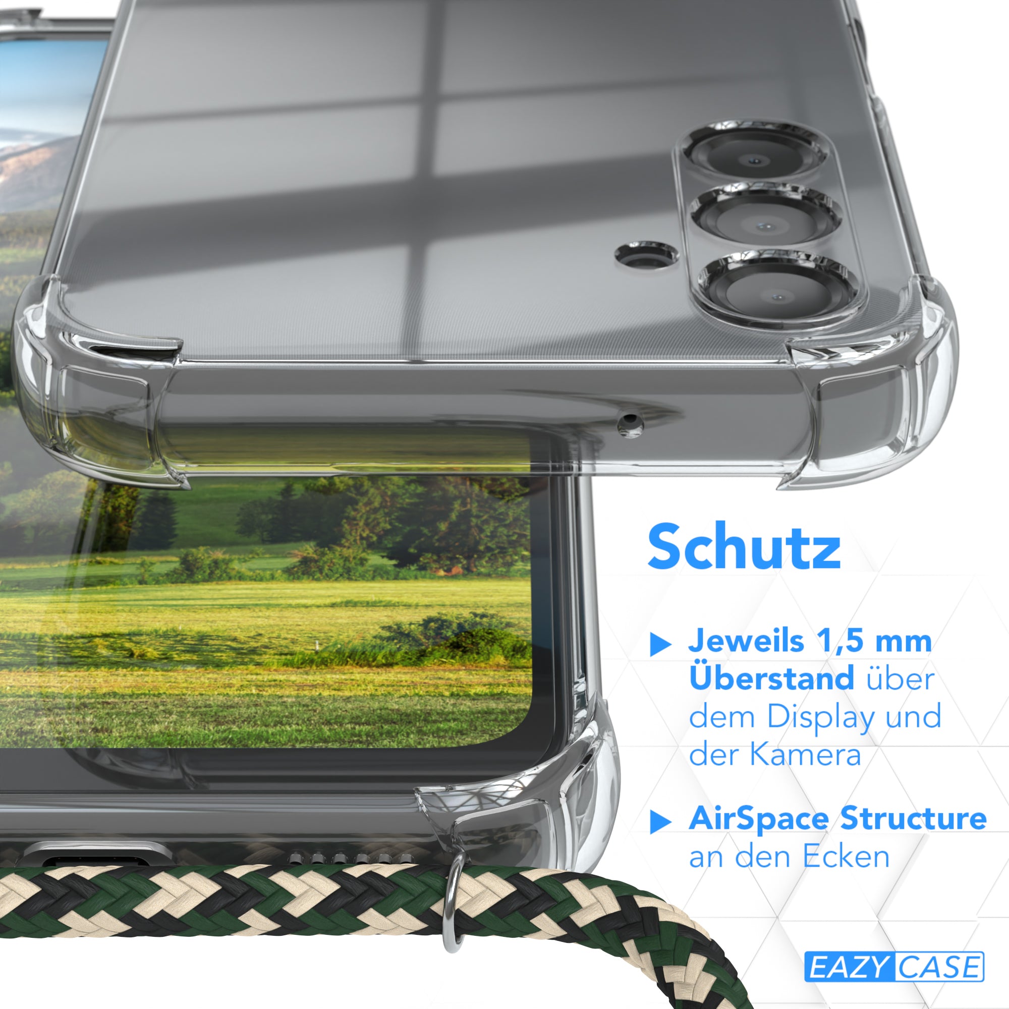 Galaxy A14 transparente Hülle + Kordel