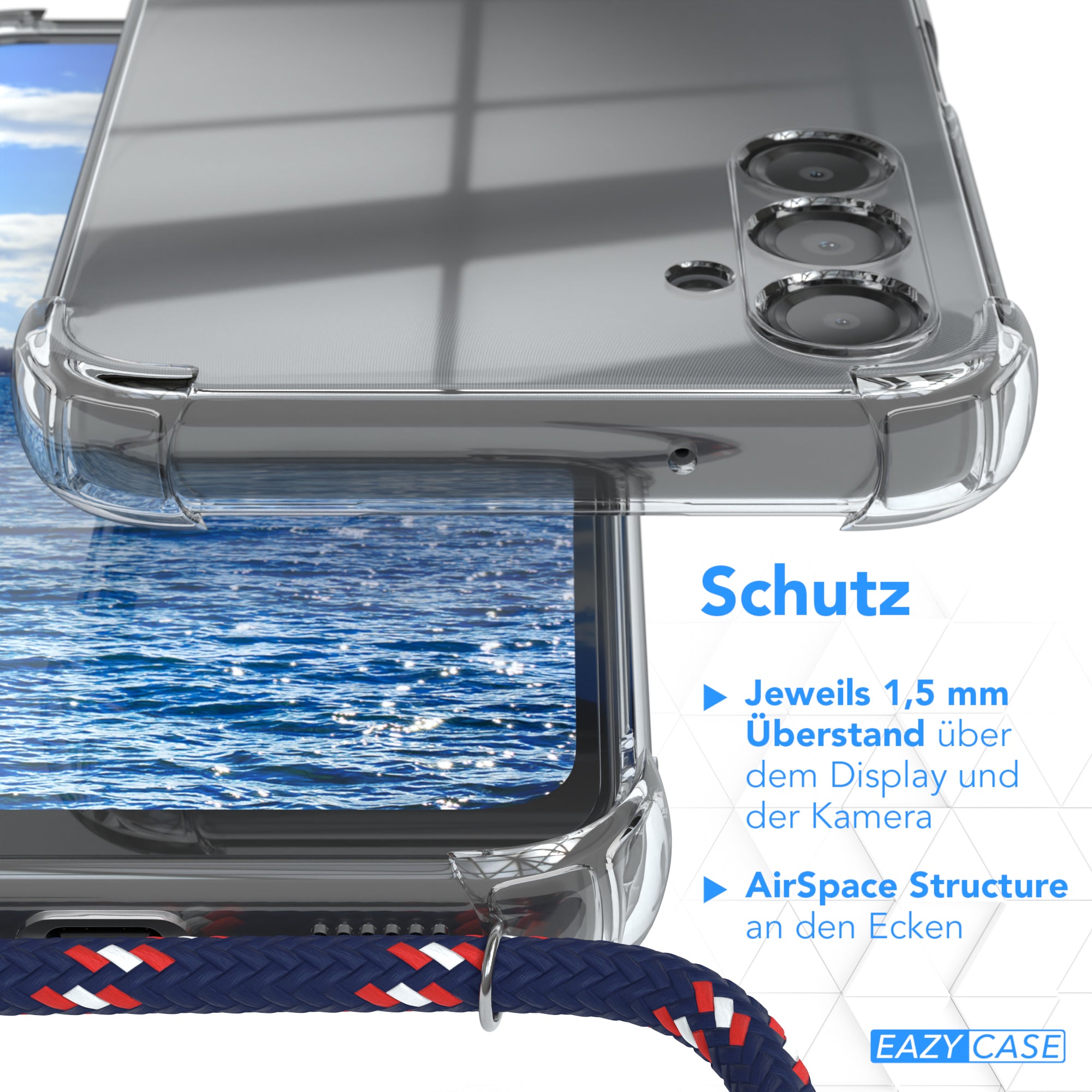 Galaxy A14 transparente Hülle + Kordel