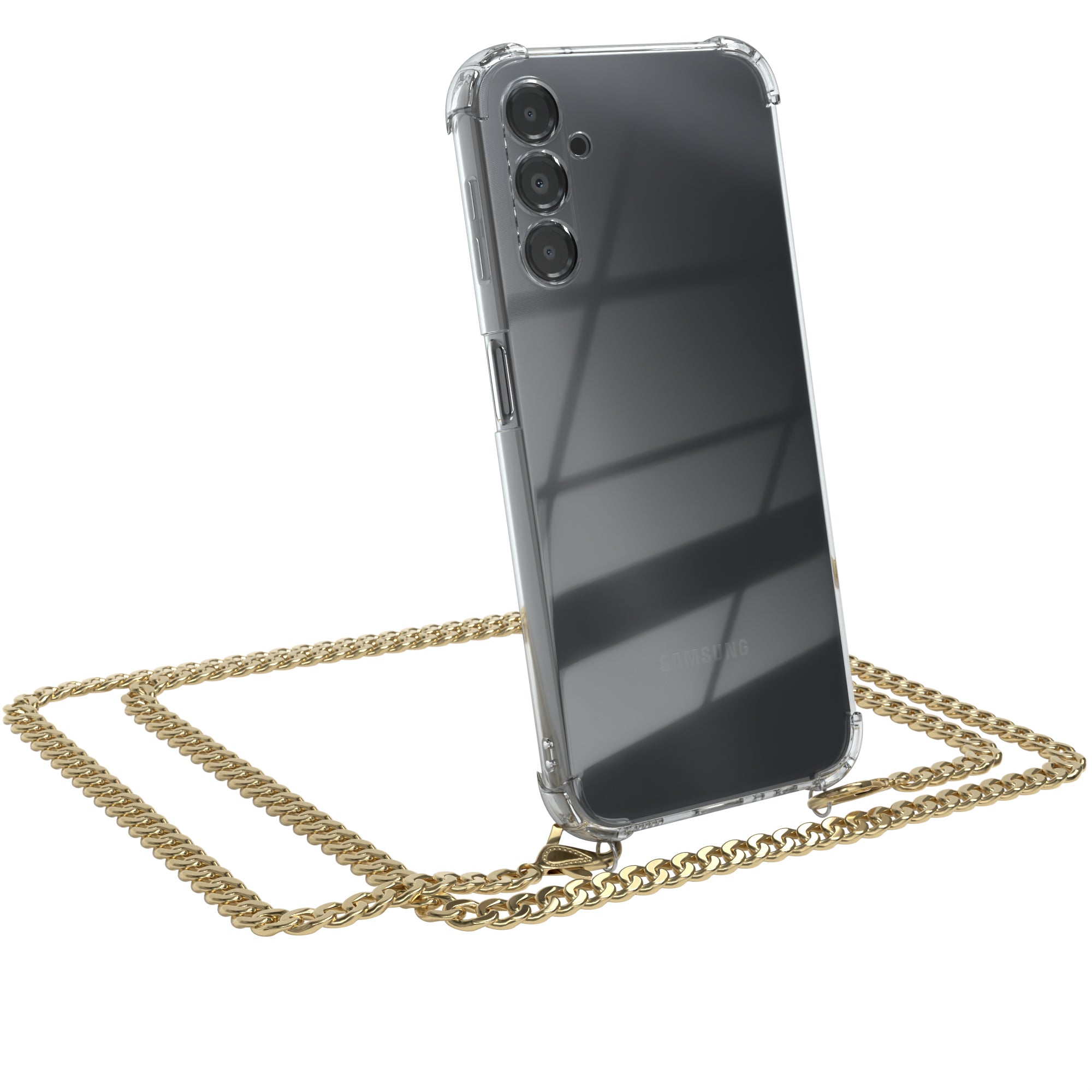 Galaxy A14 Hülle mit Metallkette + Schwarze Kordel