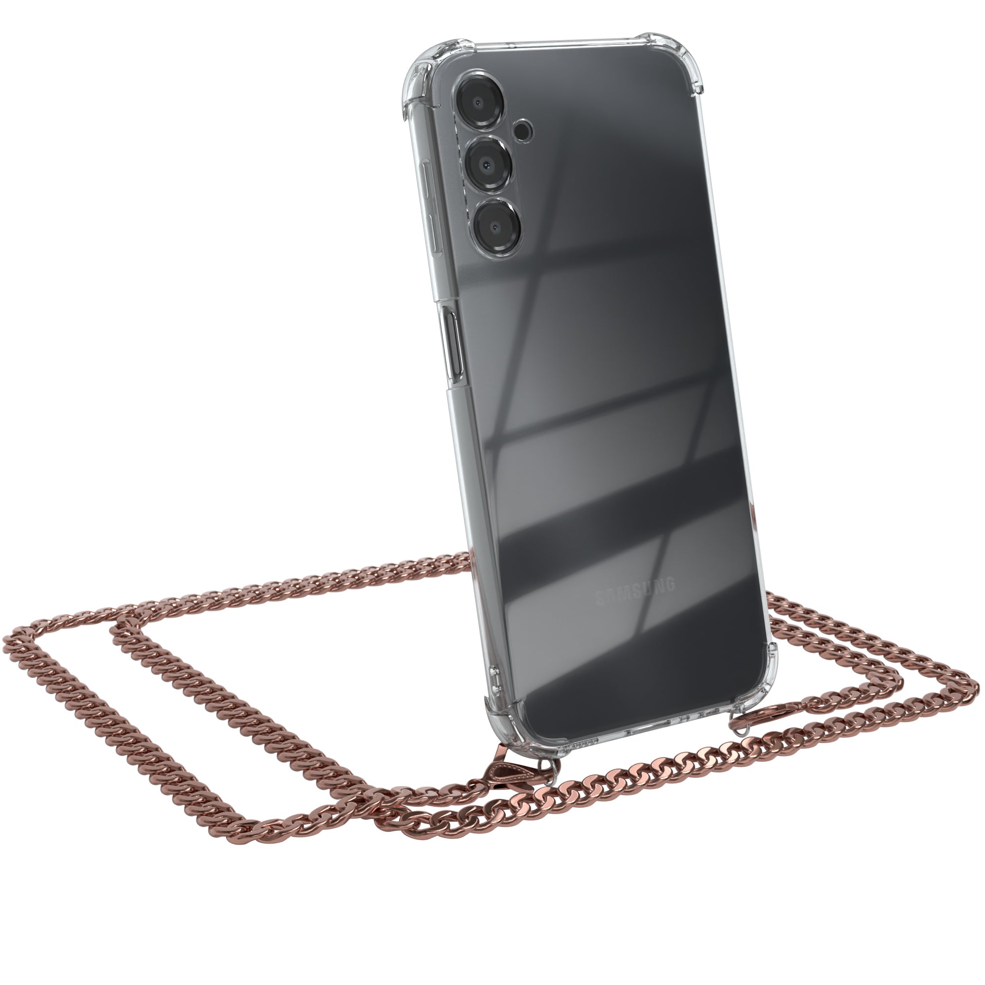 Galaxy A14 Hülle mit Metallkette + Schwarze Kordel