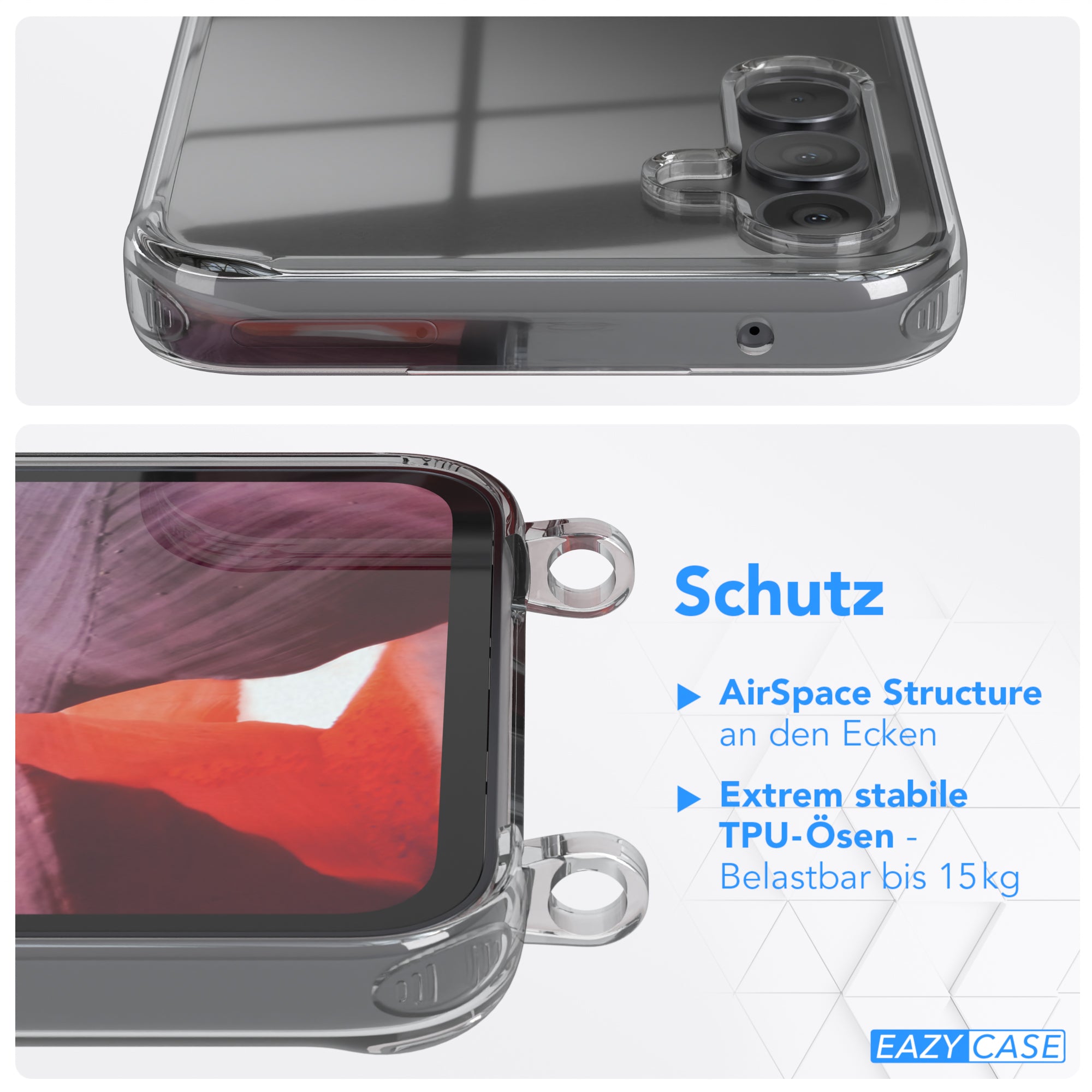 Galaxy A34 transparente Hülle + Kordel