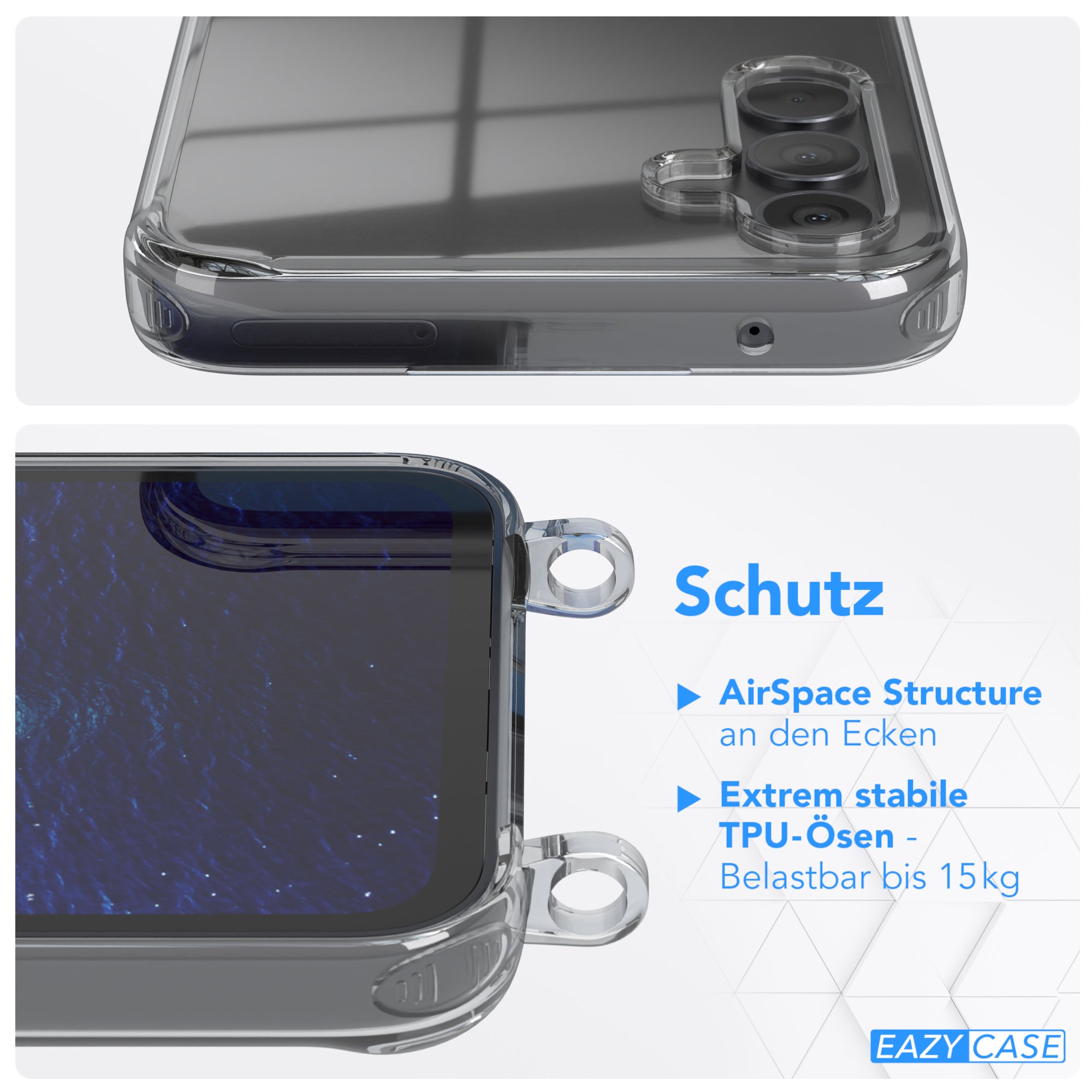 Galaxy A34 transparente Hülle + Kordel