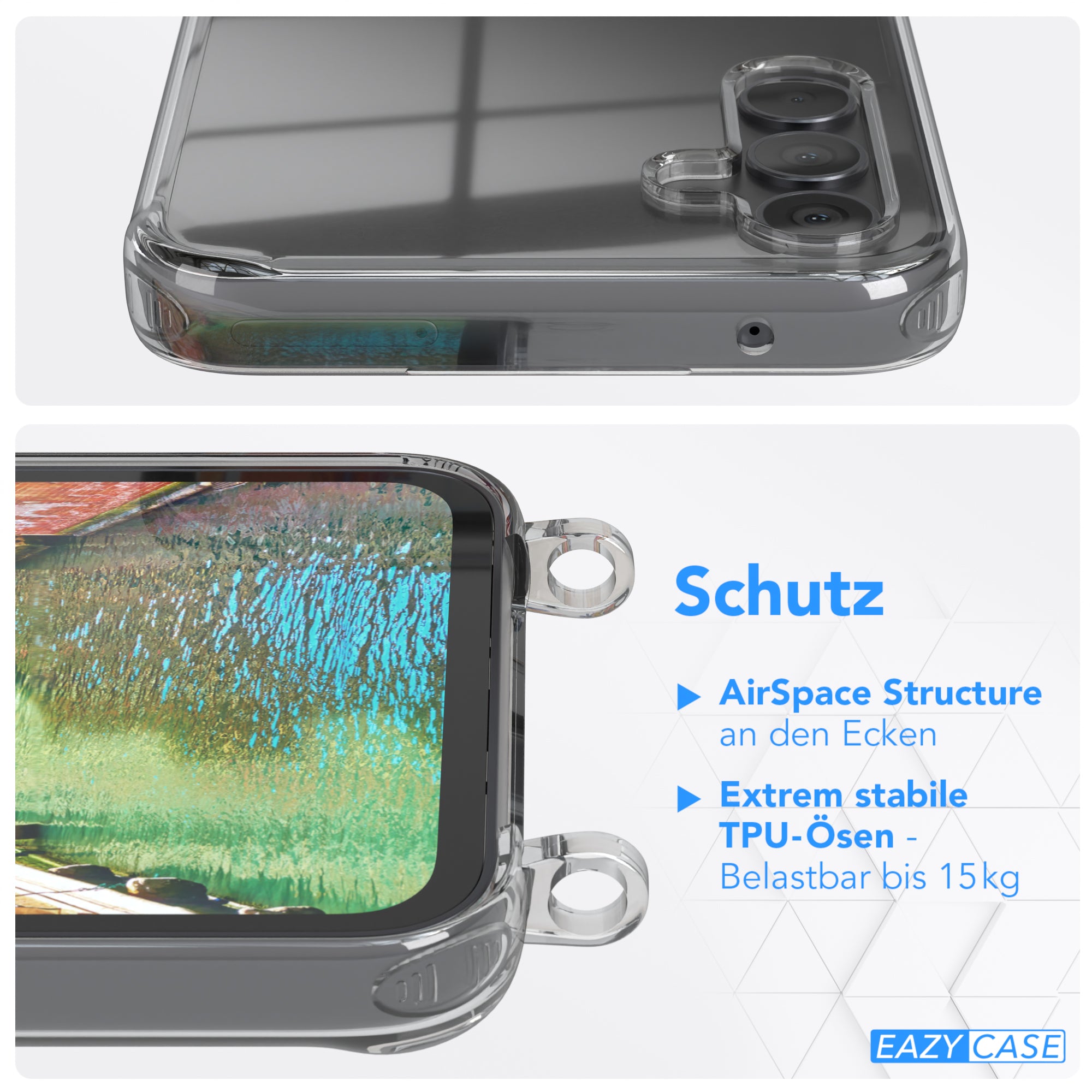 Galaxy A34 transparente Hülle + Kordel