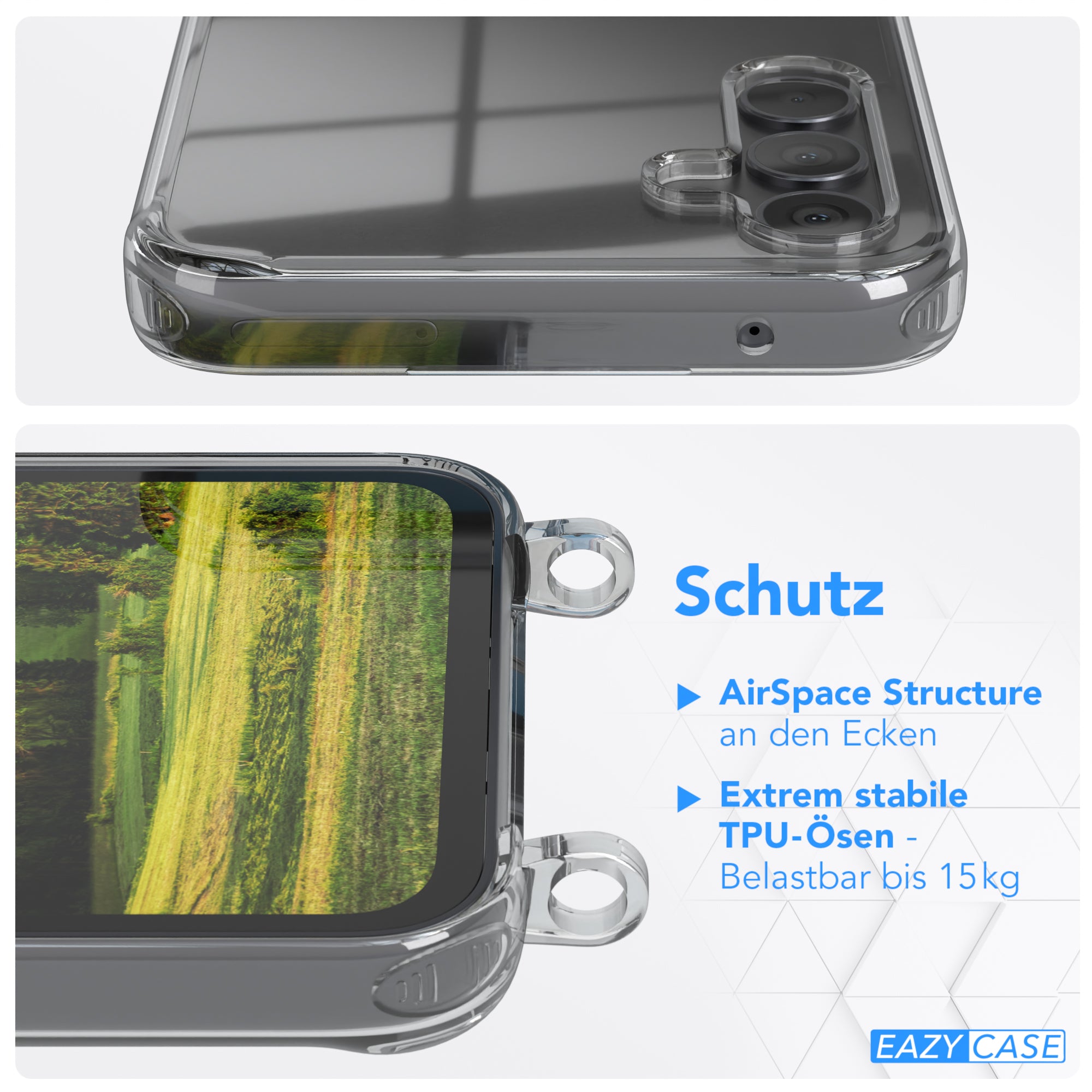Galaxy A34 transparente Hülle + Kordel