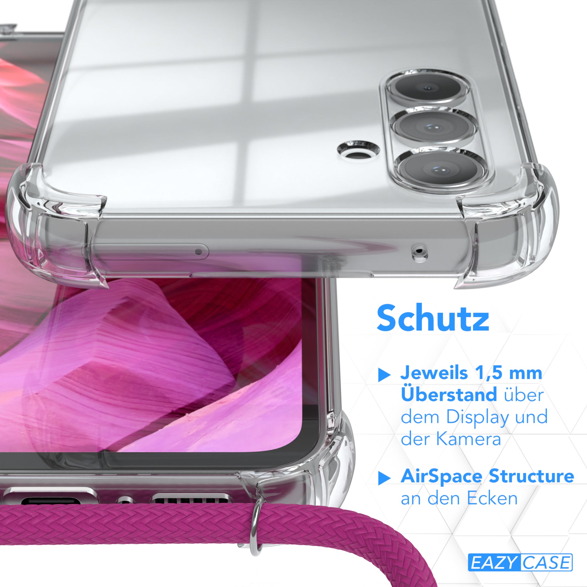 Galaxy A54 transparente Hülle + Kordel