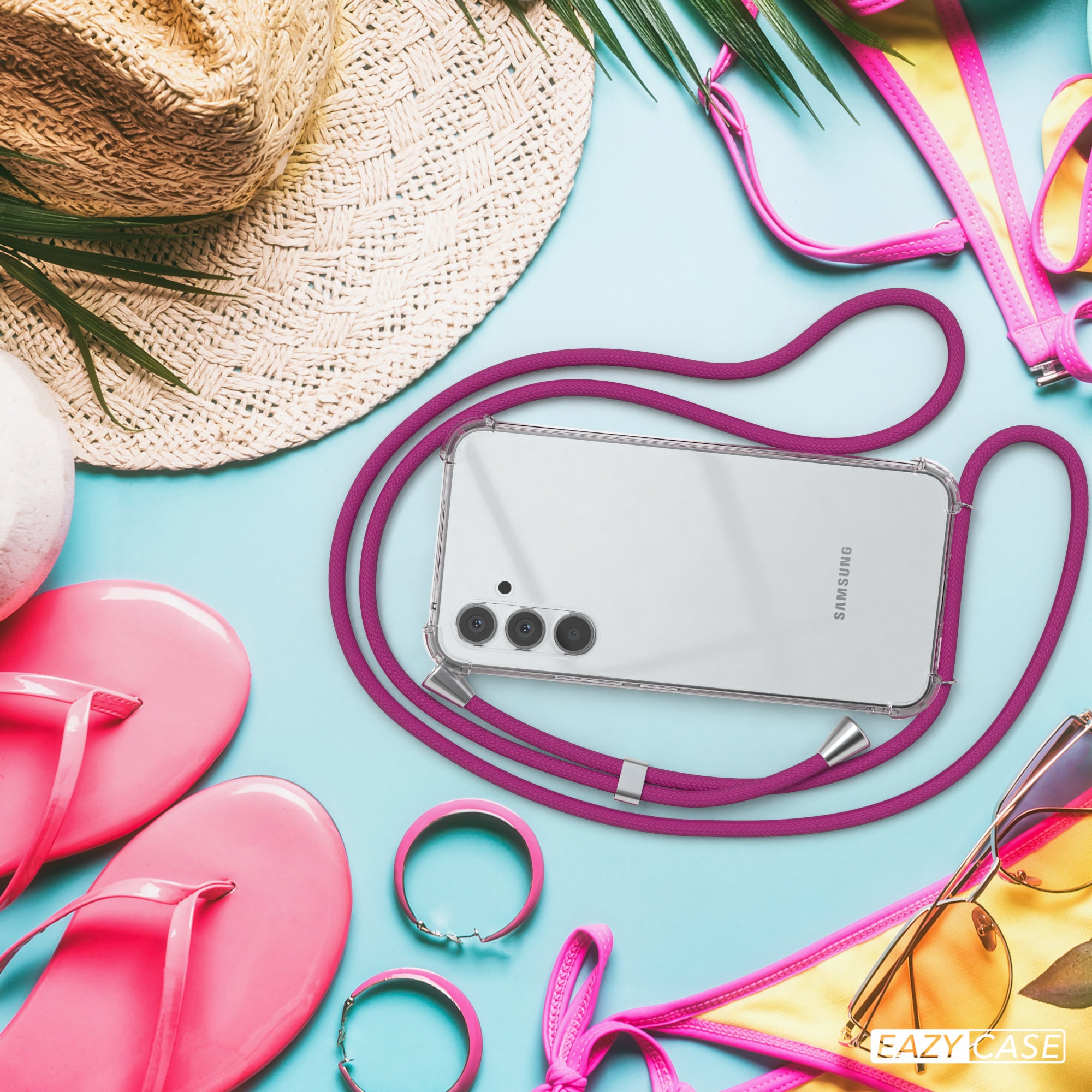 Galaxy A54 transparente Hülle + Kordel