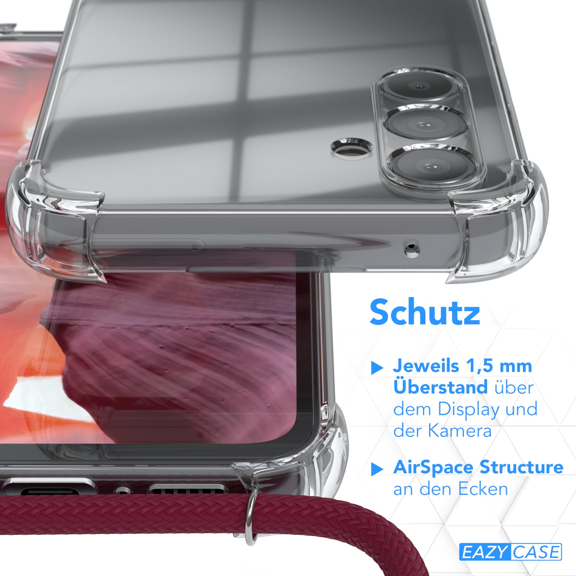 Galaxy A54 transparente Hülle + Kordel