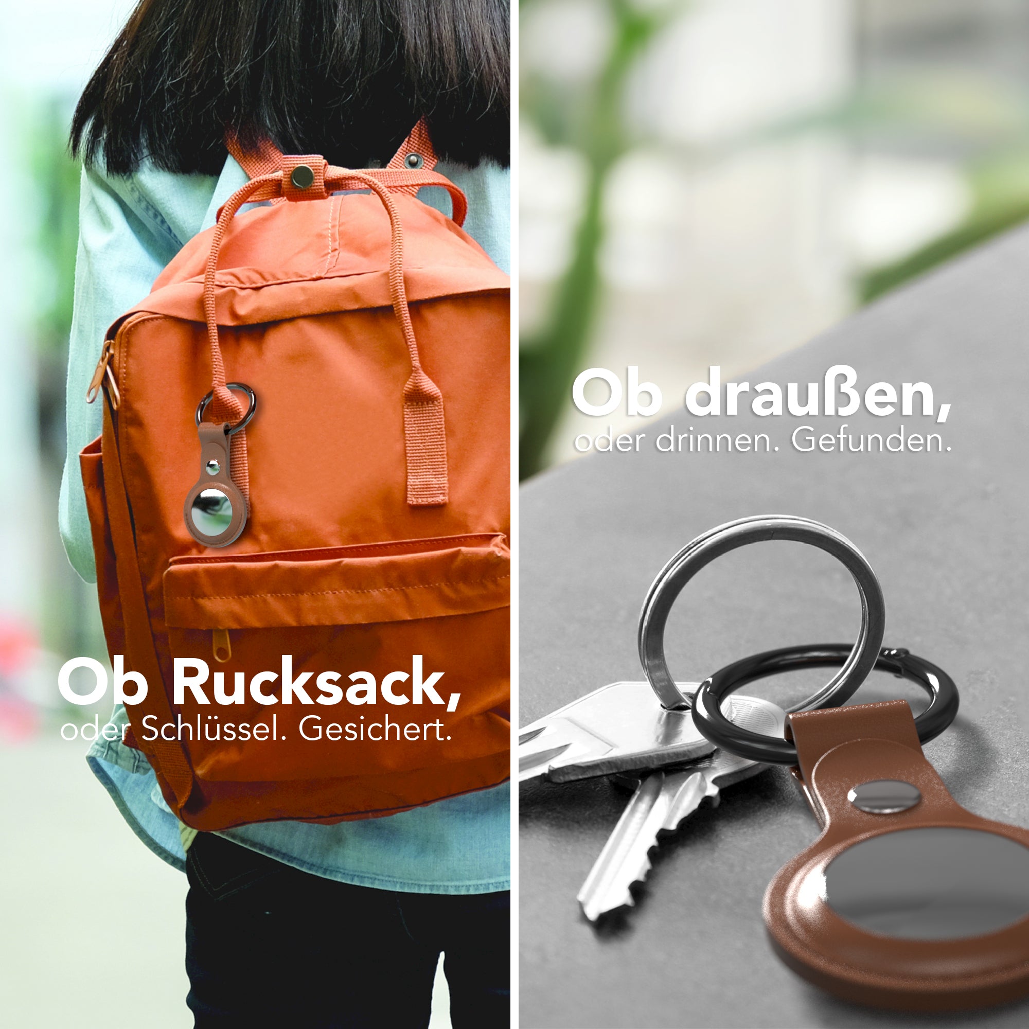 AirTag Schlüssenanhänger Kunstleder