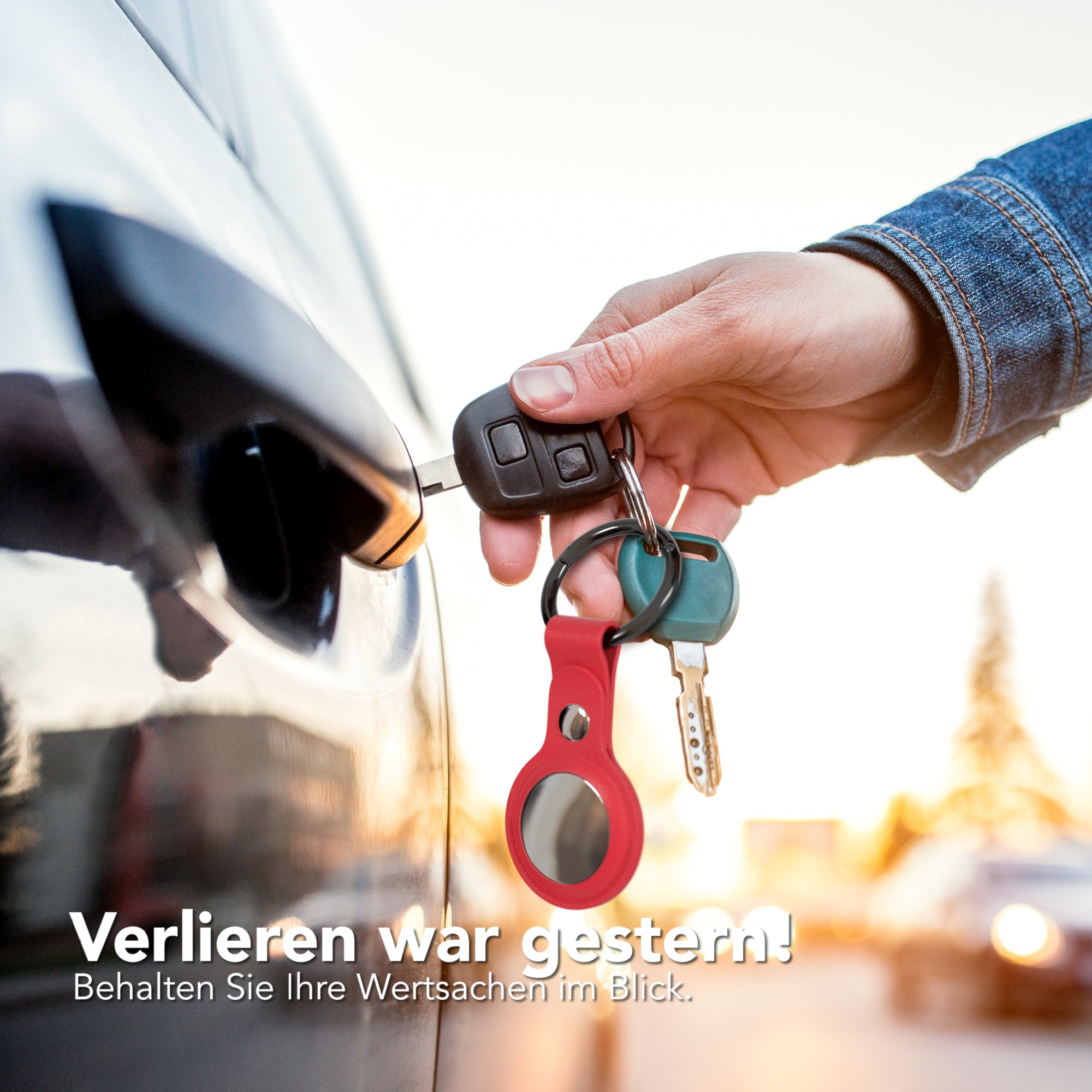 AirTag Schlüssenanhänger Kunstleder