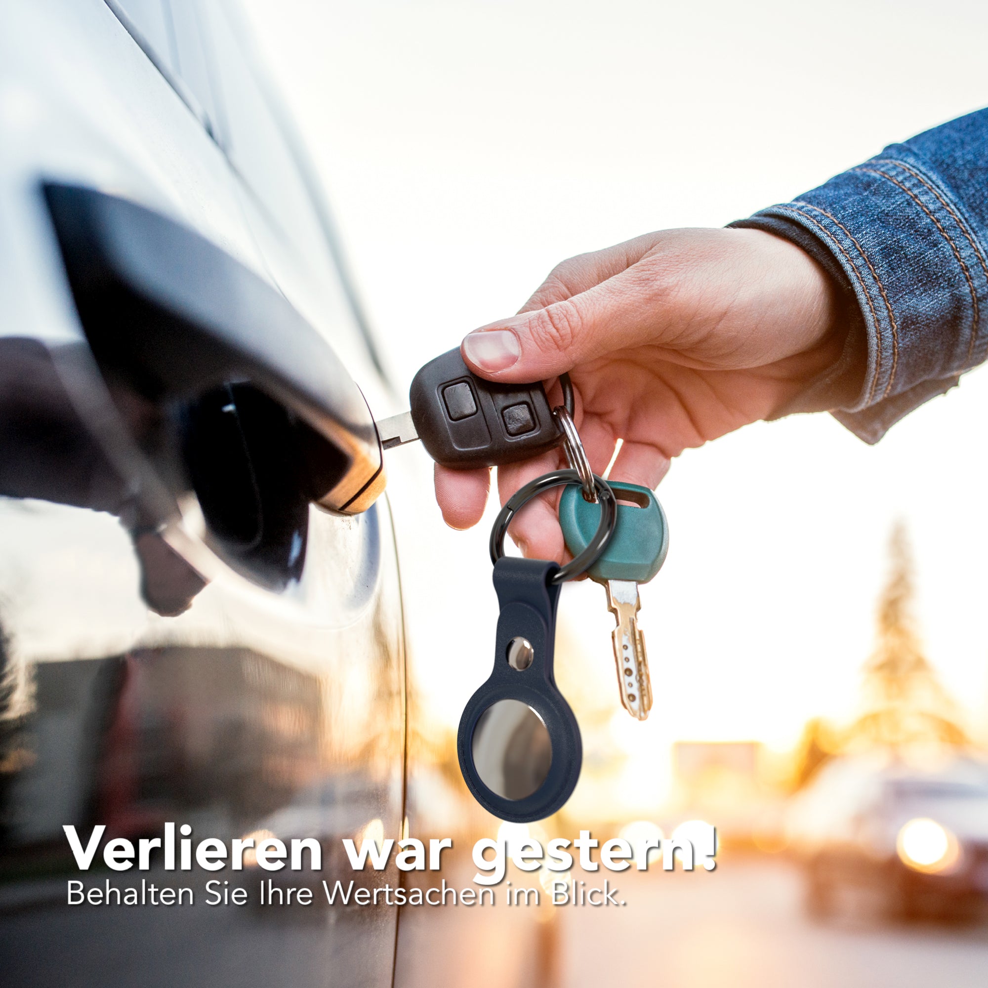 AirTag Schlüssenanhänger Kunstleder