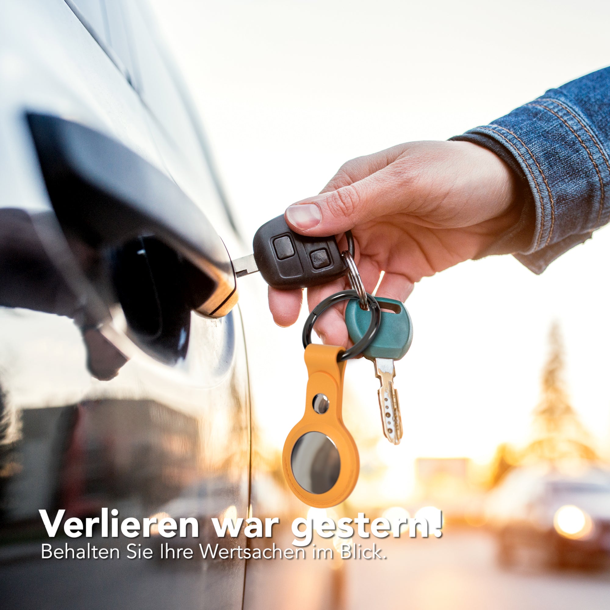 AirTag Schlüssenanhänger Kunstleder