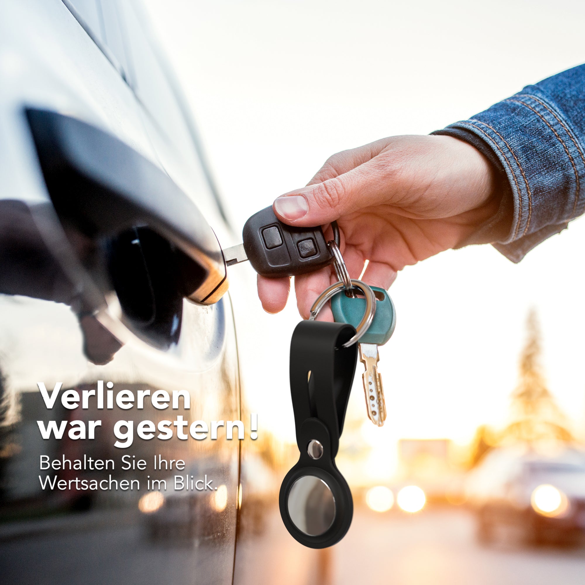 AirTag Schlüssenanhänger Silikon lang