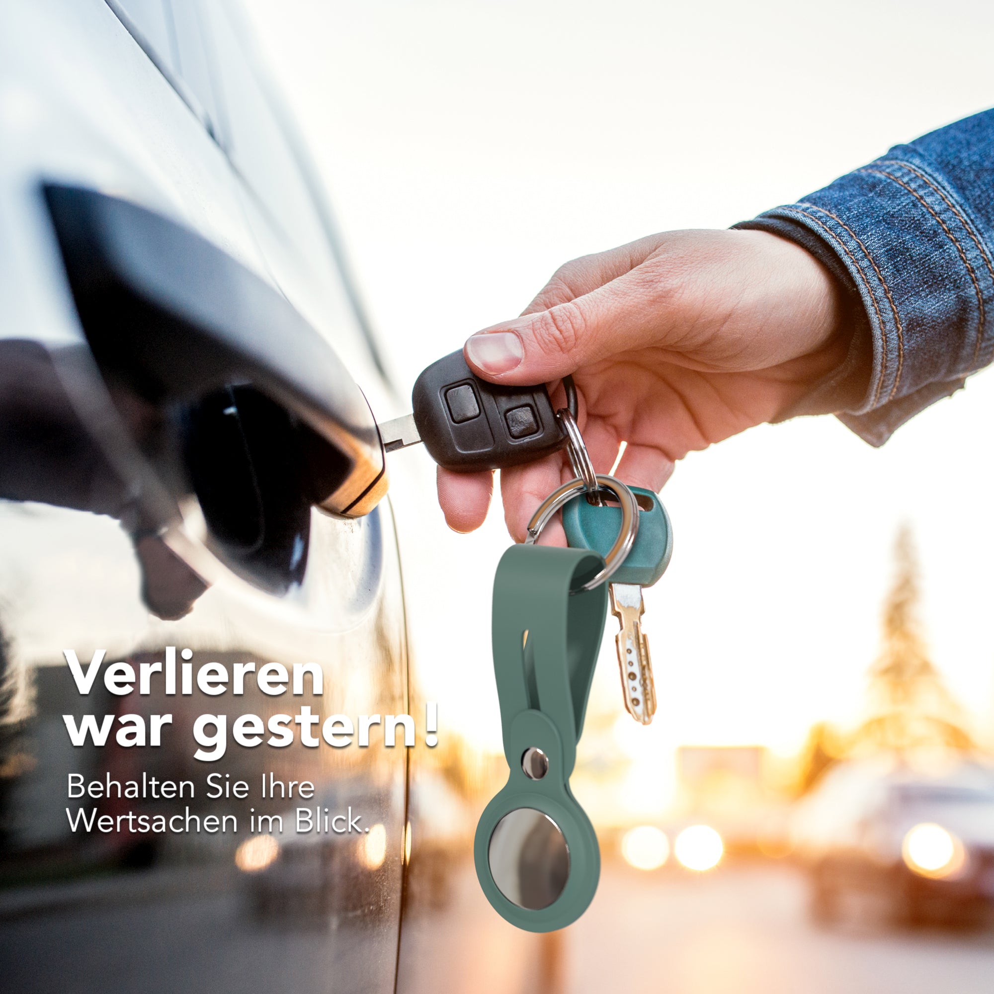 AirTag Schlüssenanhänger Silikon lang