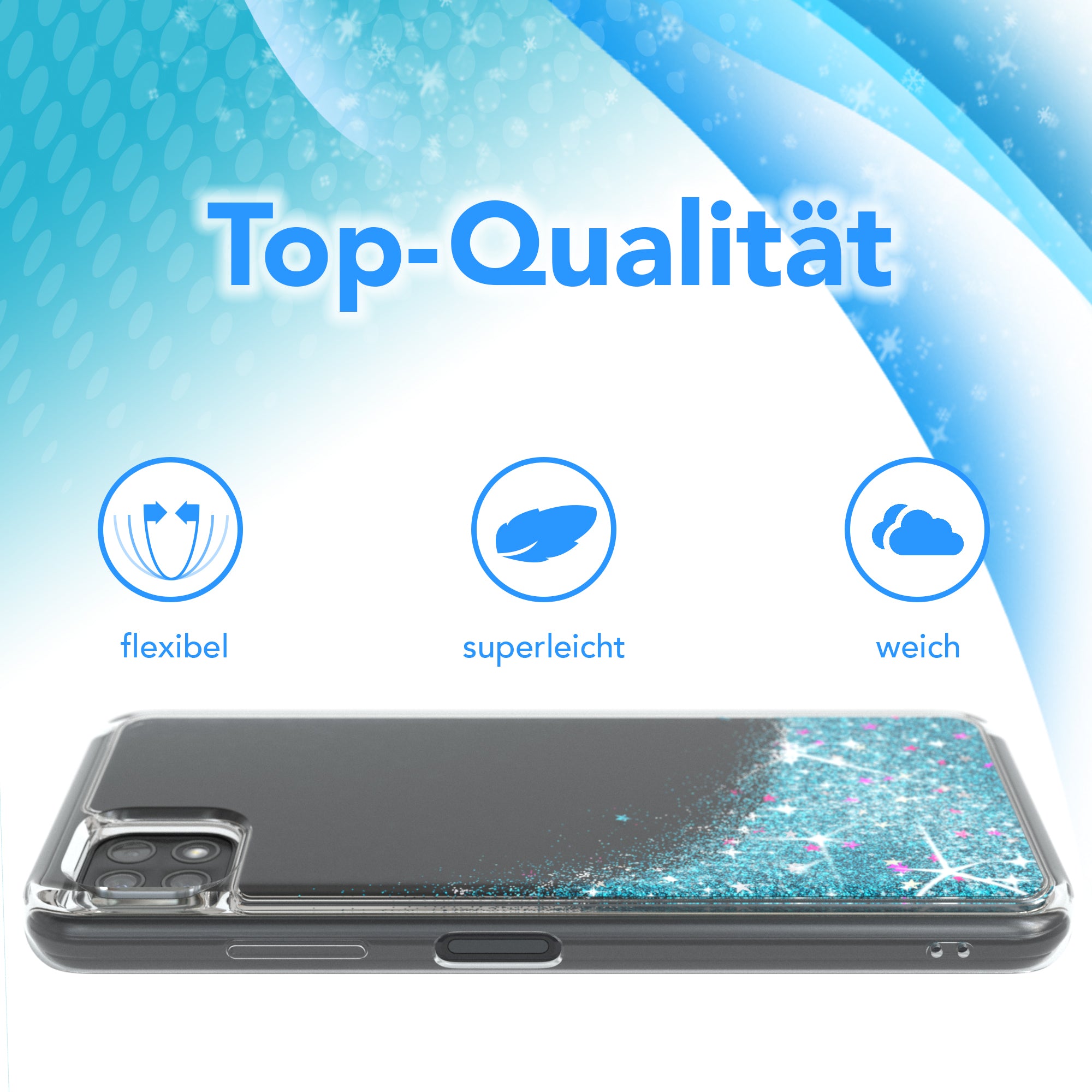 Galaxy A22 Glitzerhülle