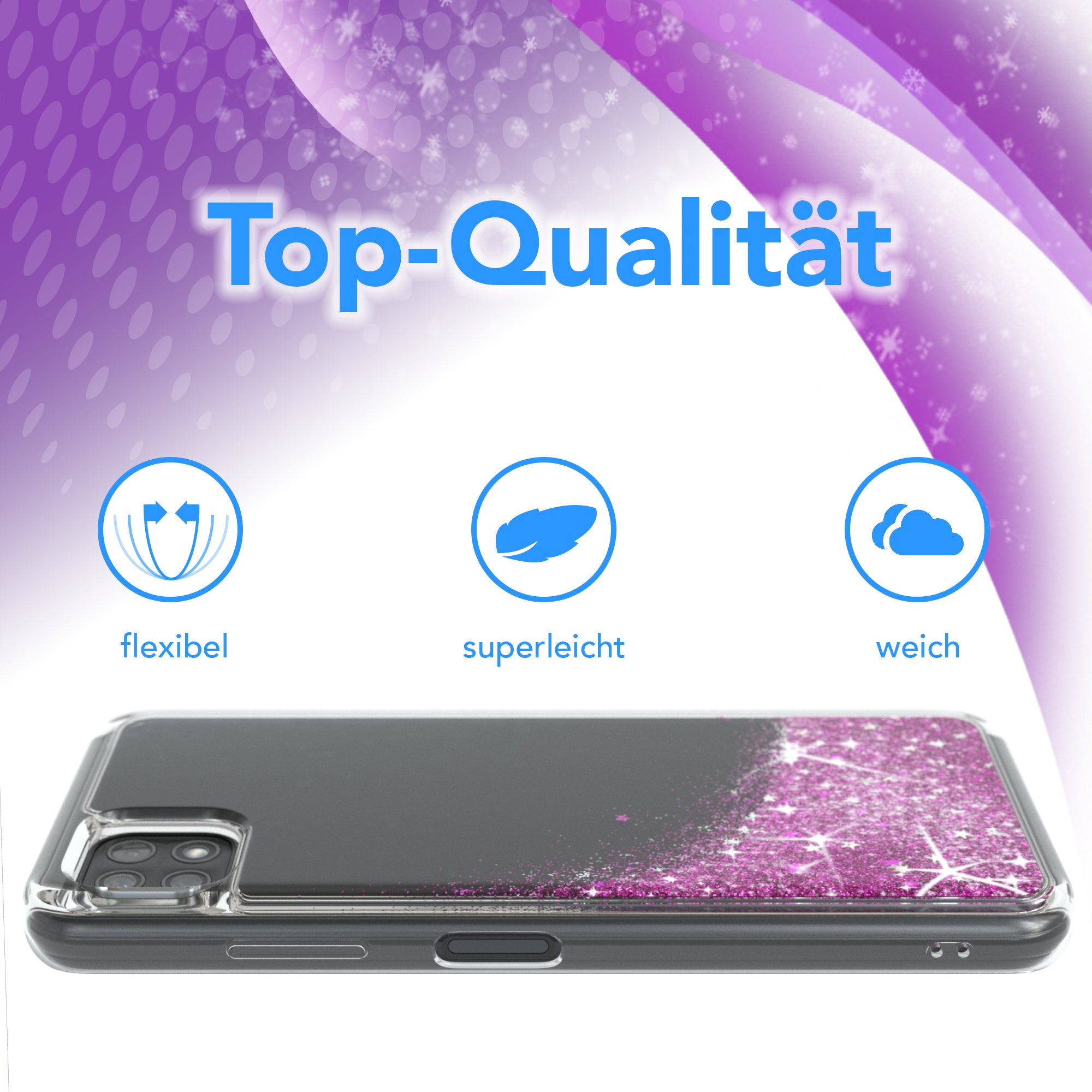 Galaxy A22 Glitzerhülle