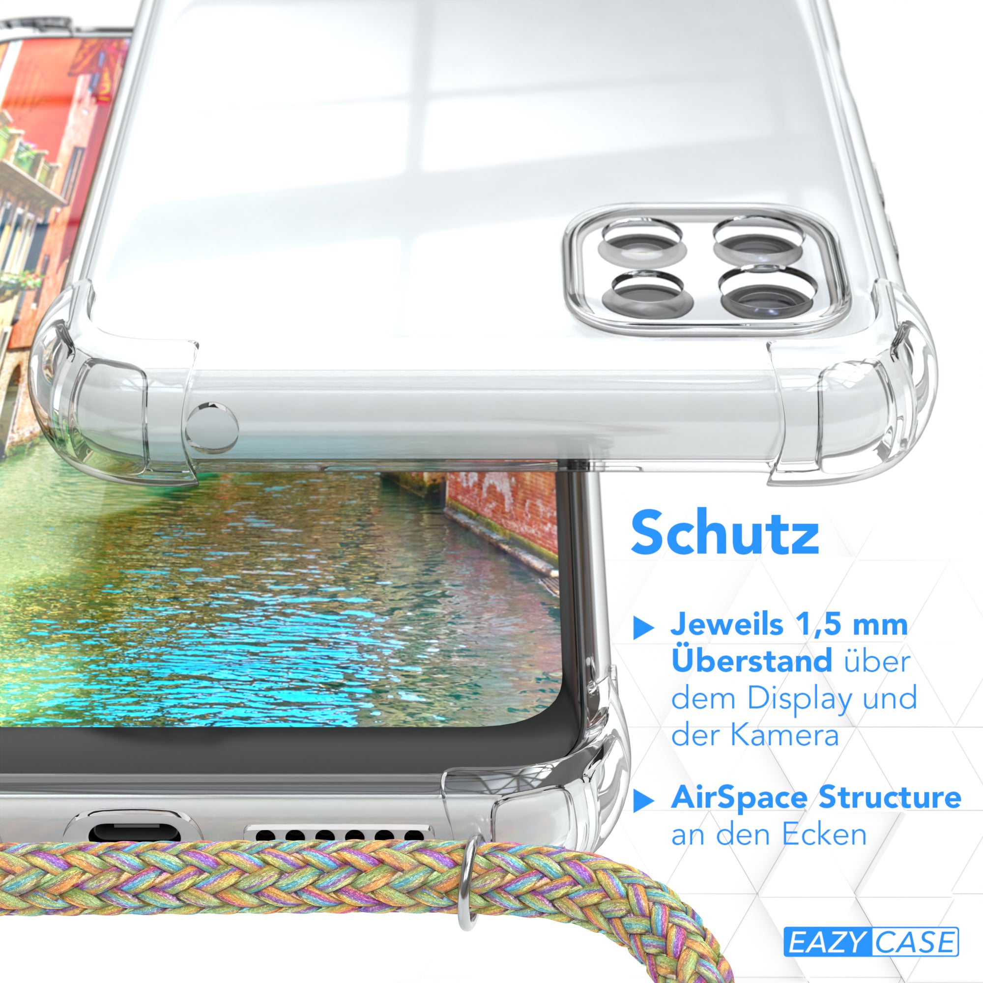 Galaxy A22 transparente Hülle + Kordel