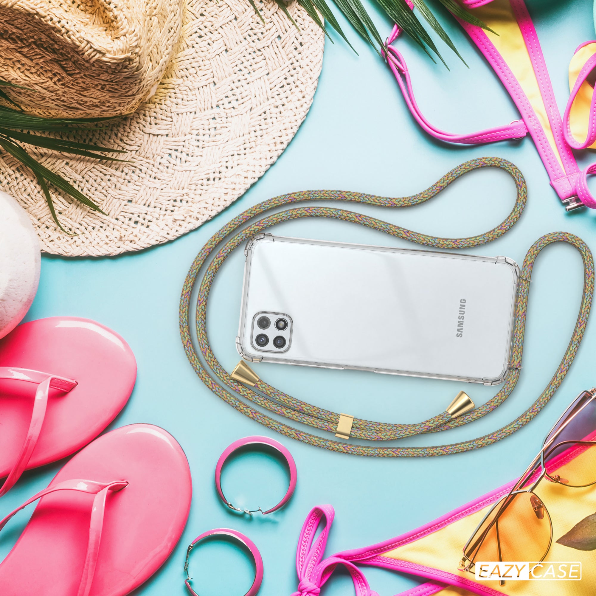 Galaxy A22 transparente Hülle + Kordel