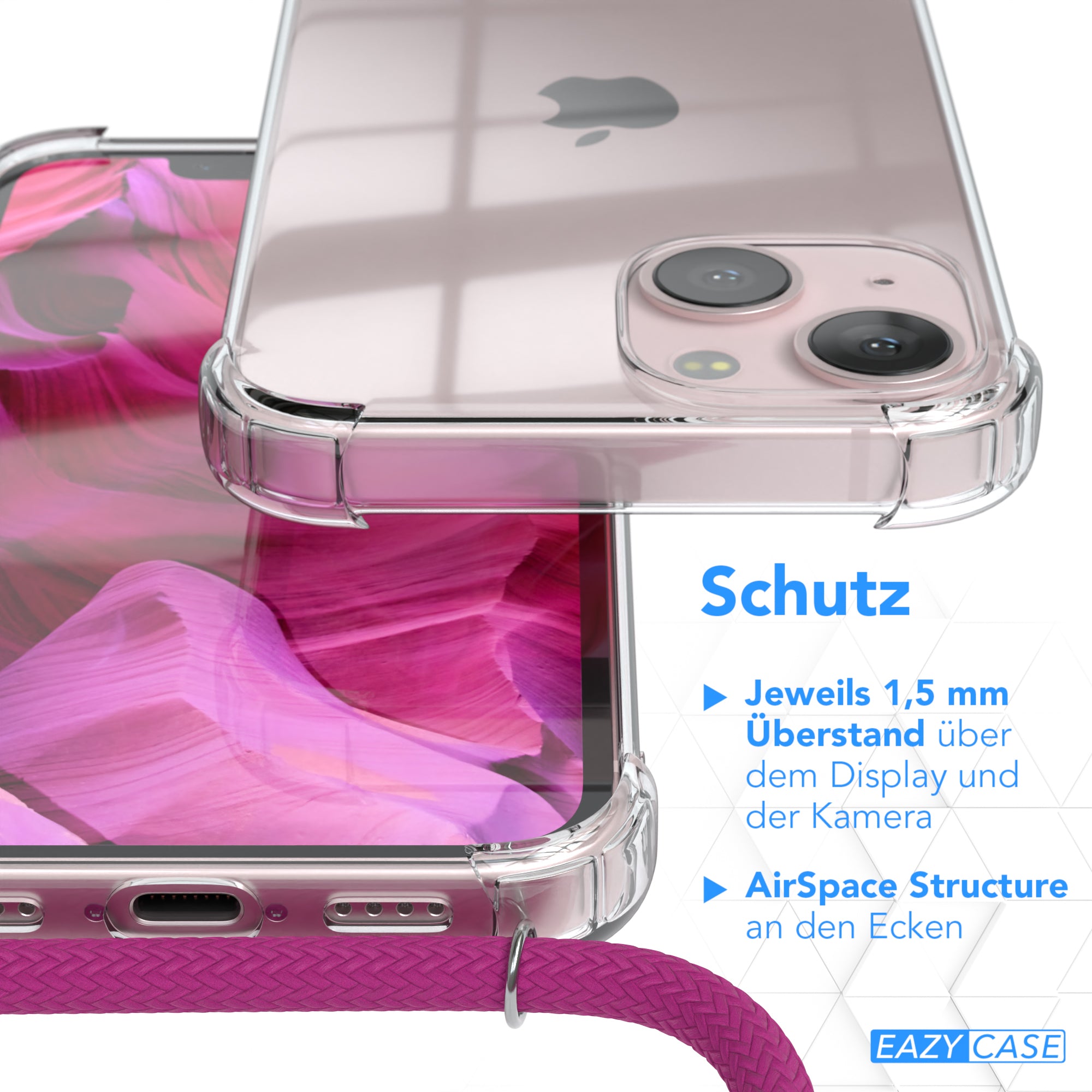 iPhone 13 Mini transparente Hülle + Kordel