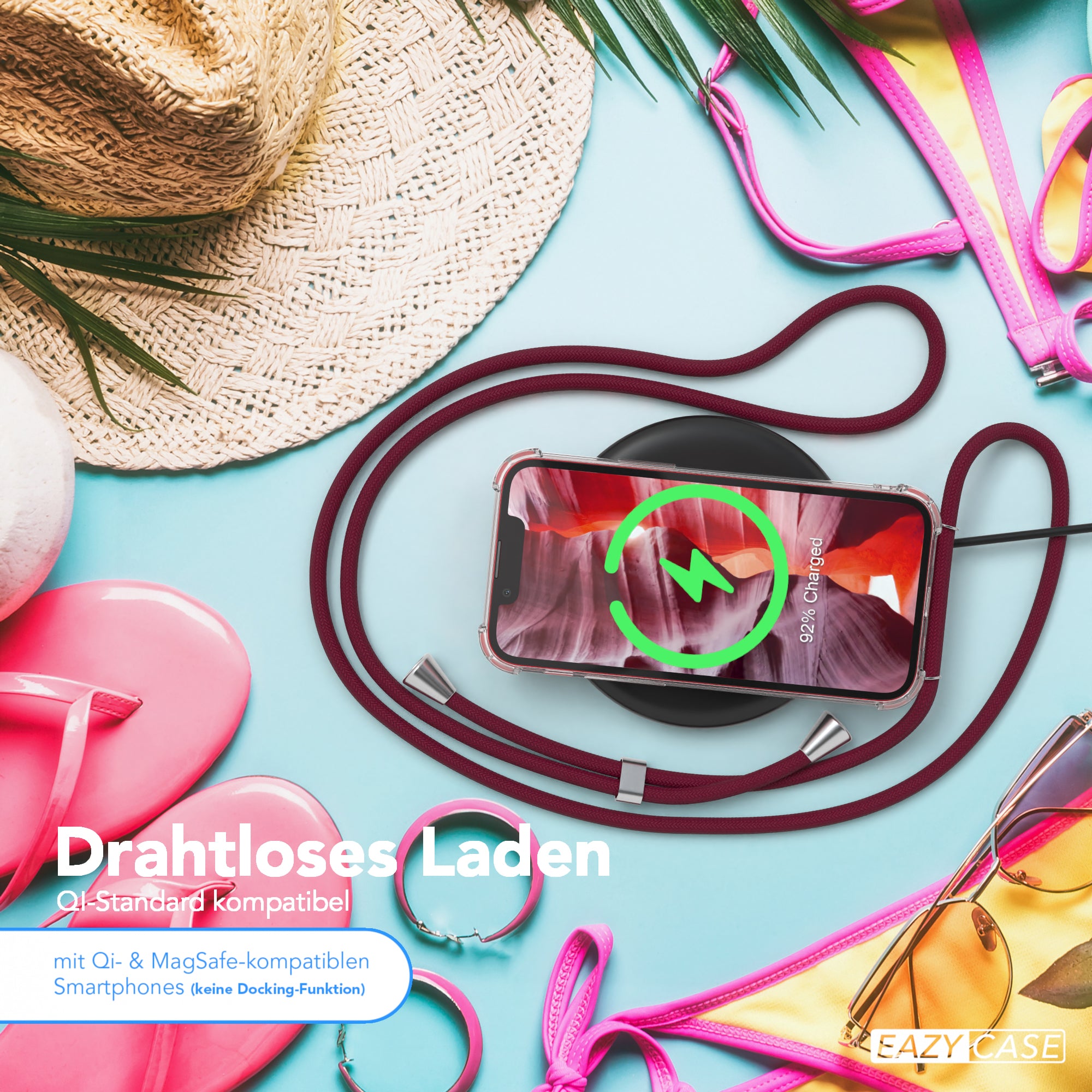 iPhone 13 Mini transparente Hülle + Kordel