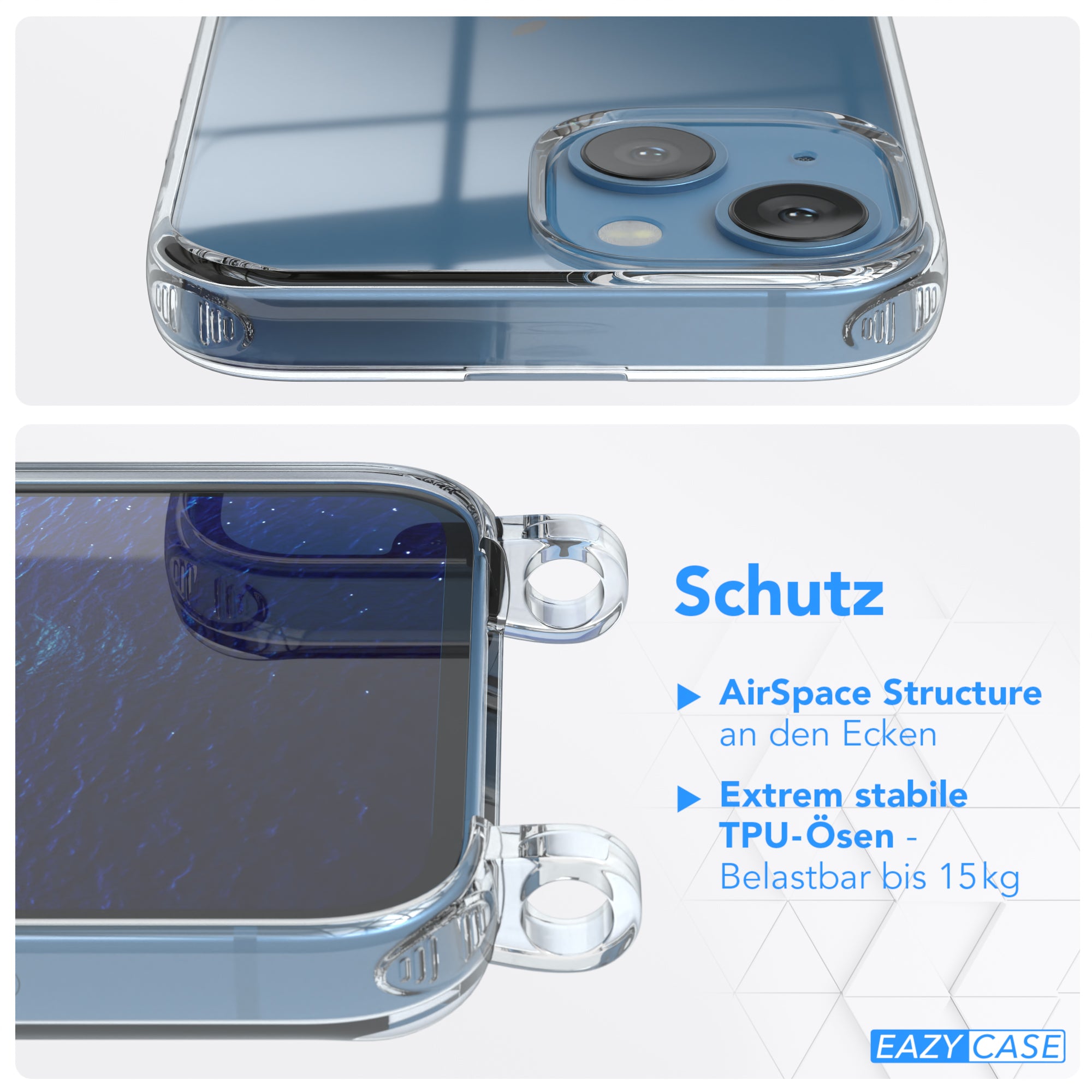 iPhone 13 Mini transparente Hülle + Kordel