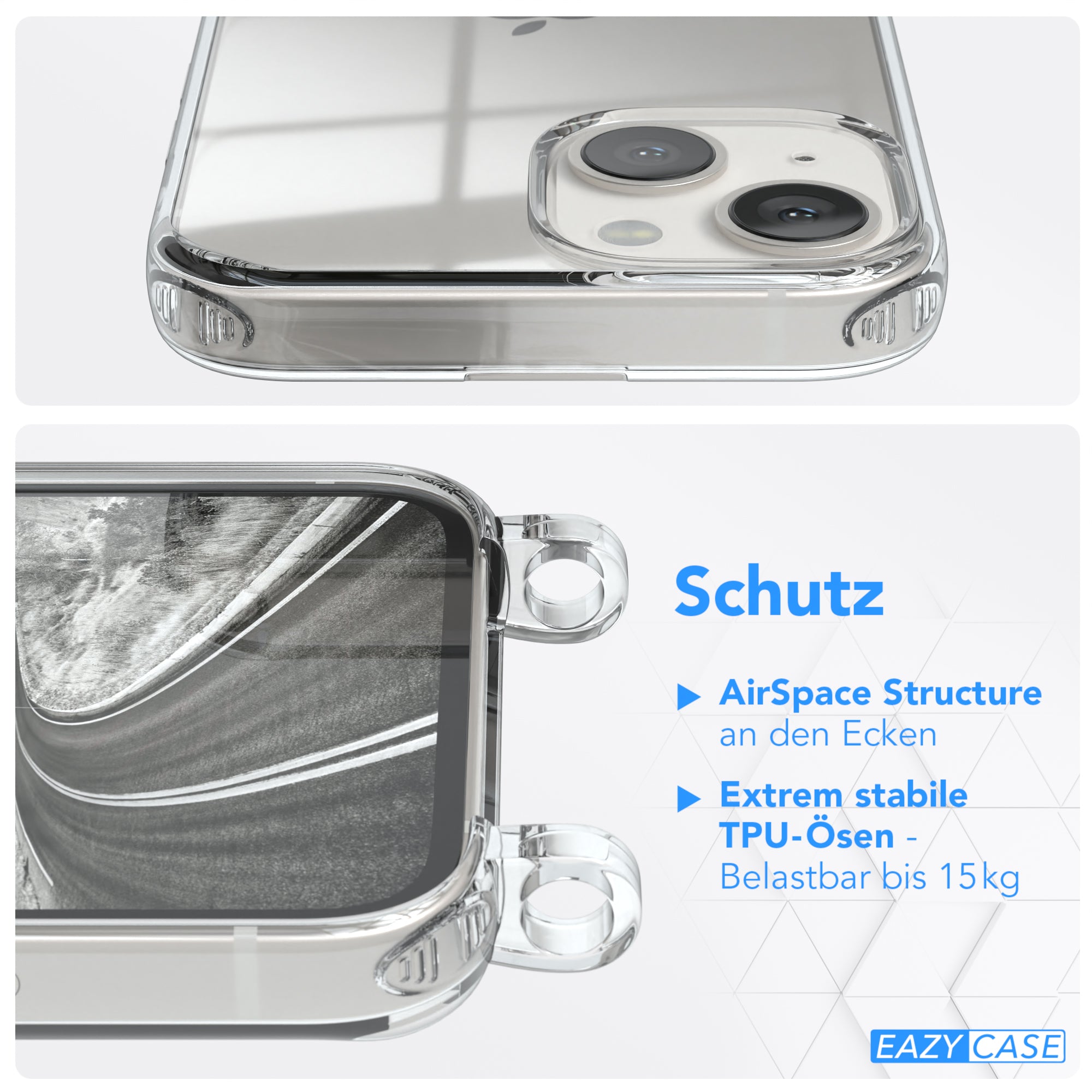 iPhone 13 Mini transparente Hülle + Kordel