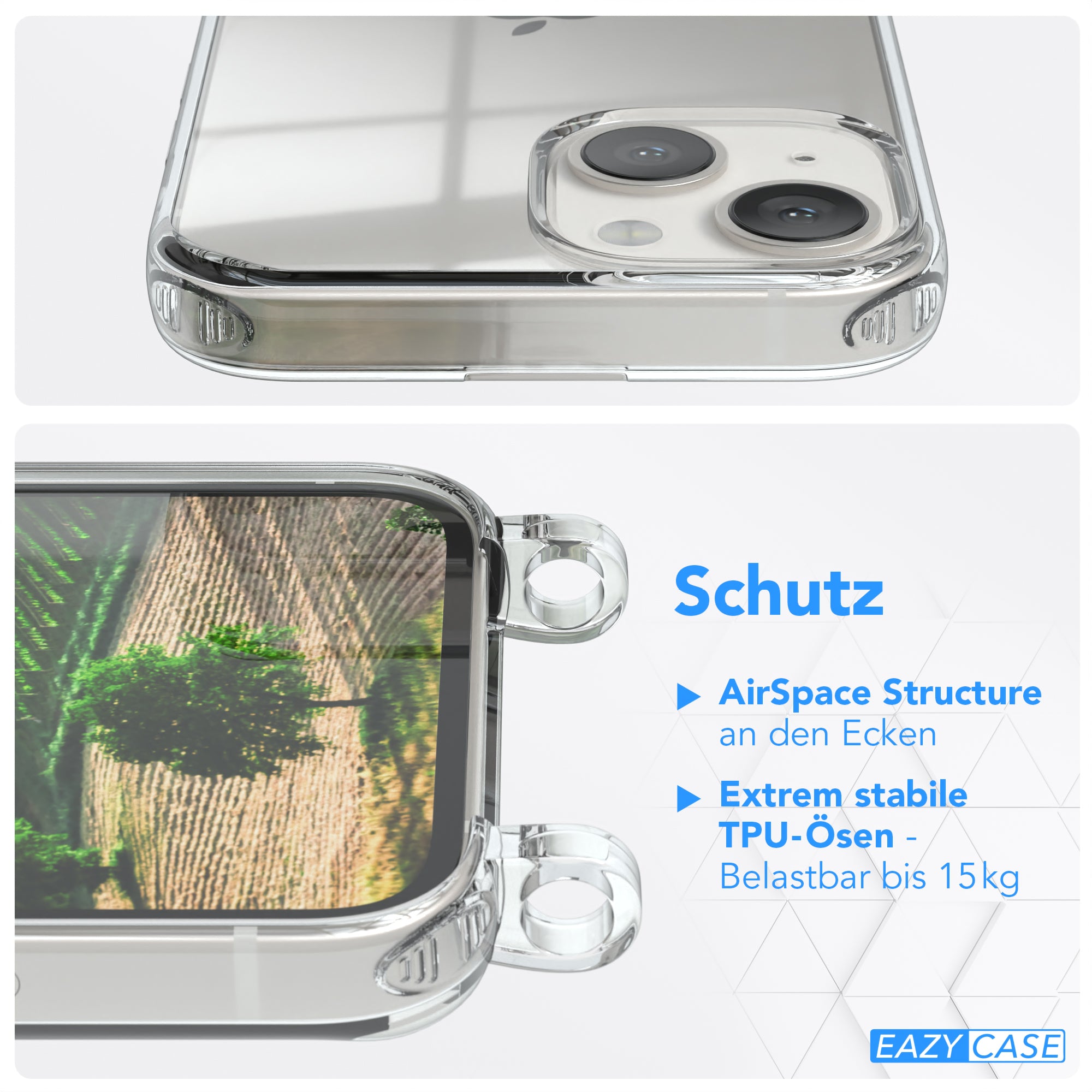 iPhone 13 Mini transparente Hülle + Kordel