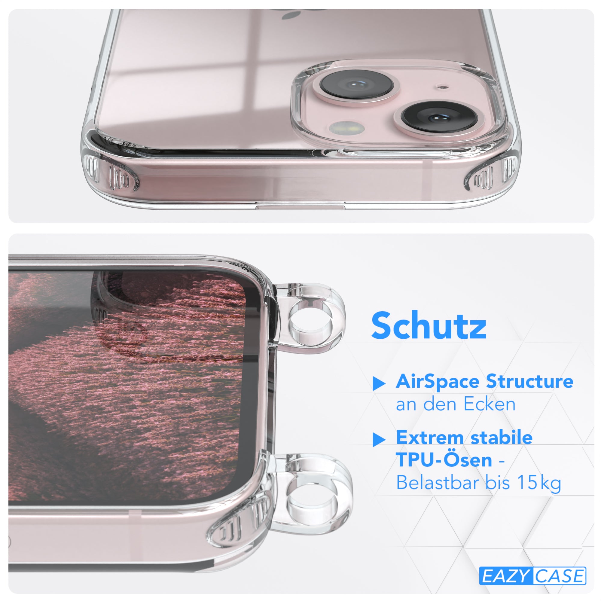 iPhone 13 Mini transparente Hülle + Kordel