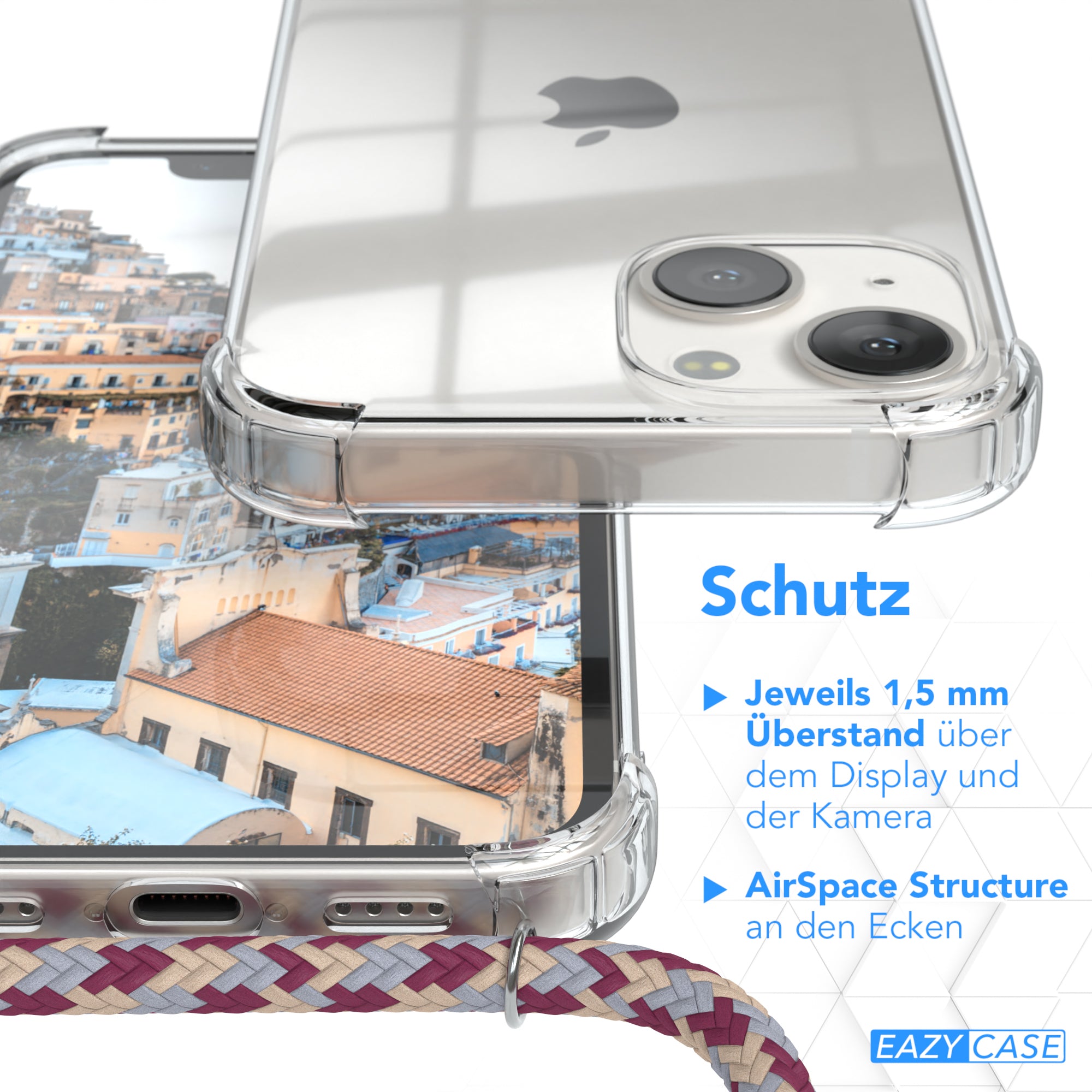 iPhone 13 Mini transparente Hülle + Kordel