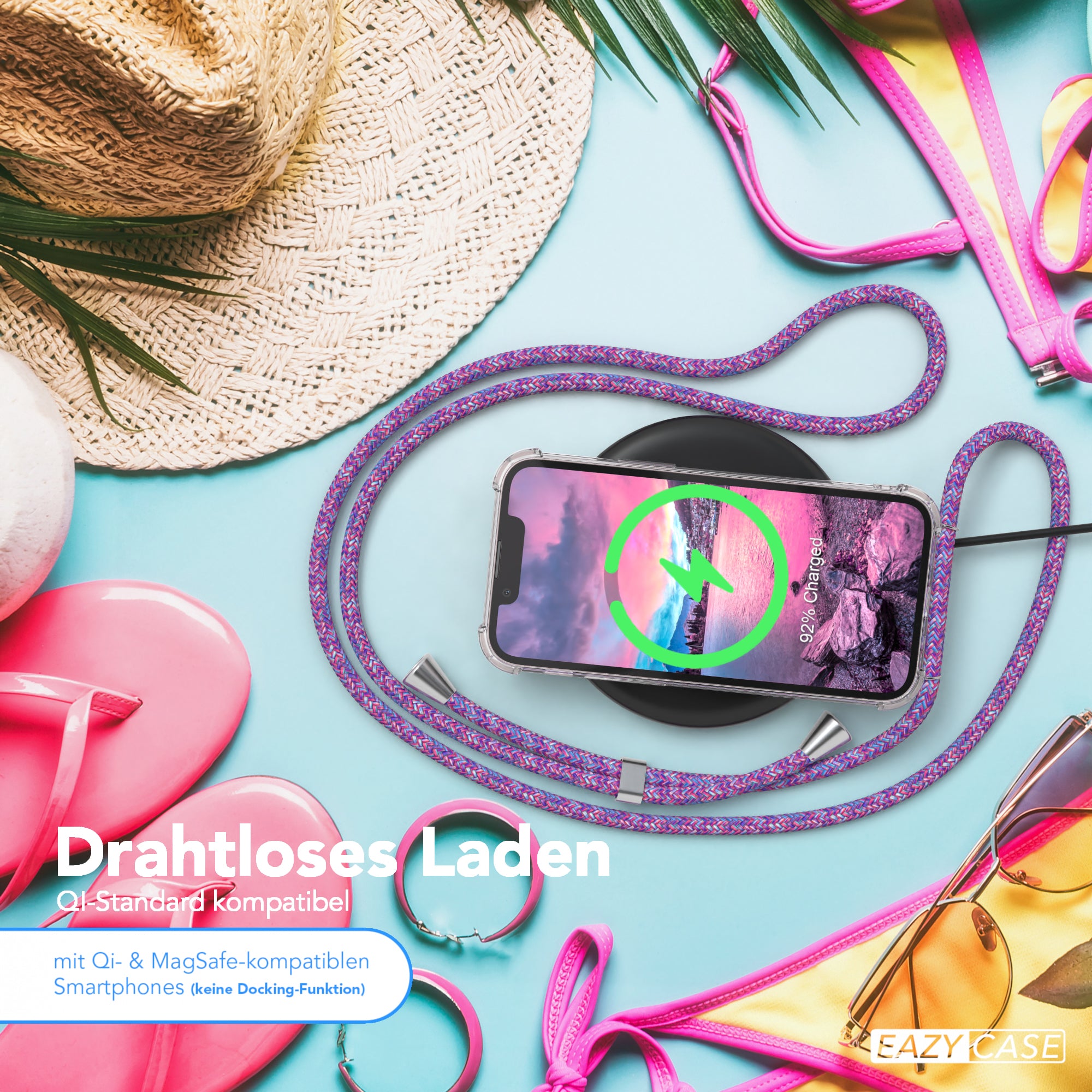 iPhone 13 Mini transparente Hülle + Kordel