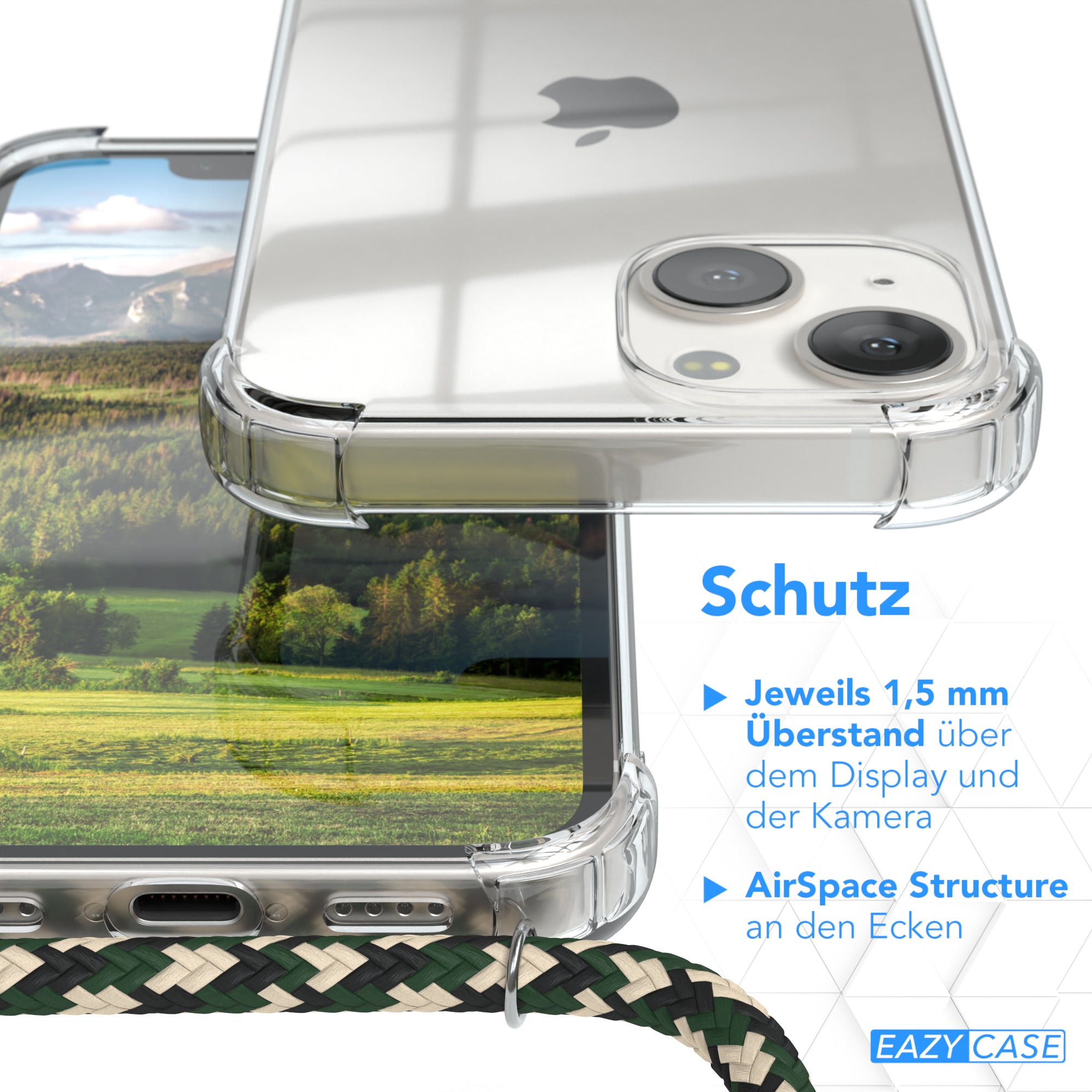 iPhone 13 Mini transparente Hülle + Kordel